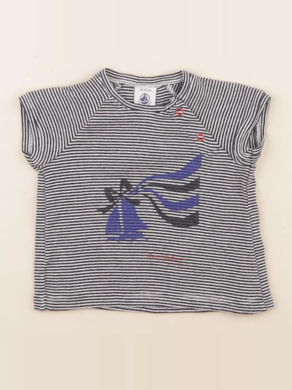 Petit Bateau - tee-shirt bleu - 3 mois