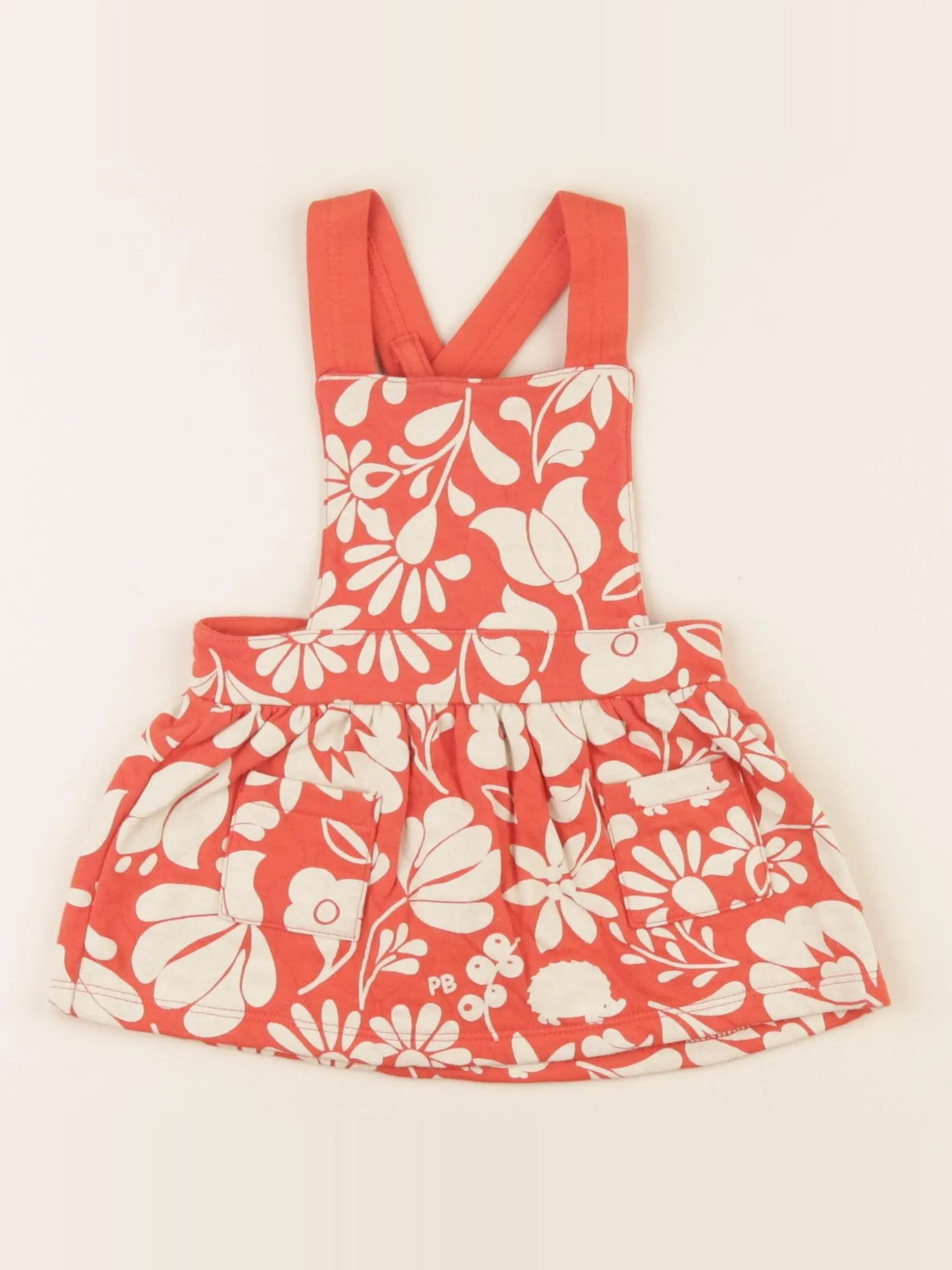 Petit Bateau - robe orange - 6 mois