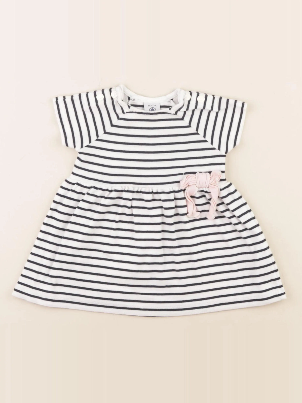 Petit Bateau - robe bleu - 6 mois