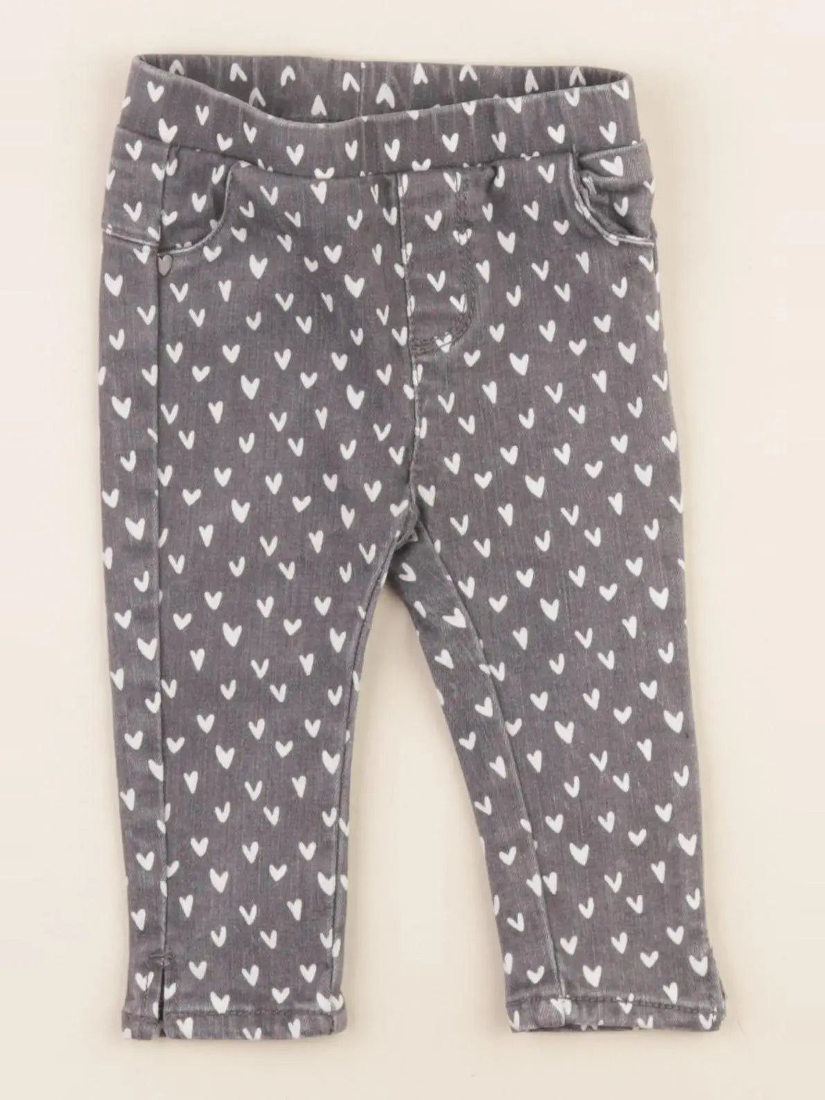 Vertbaudet - jegging gris - 9 mois