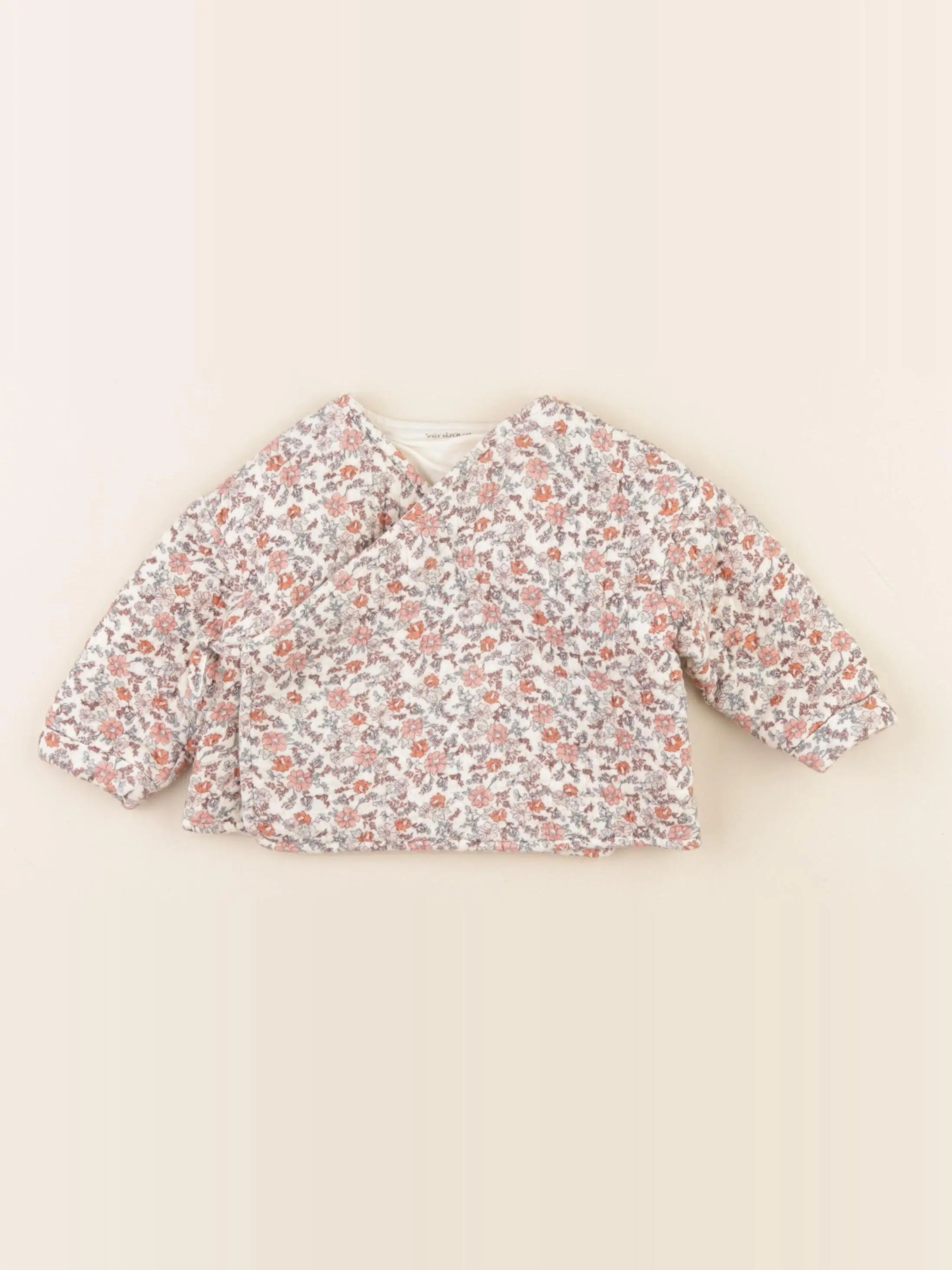 Vertbaudet - veste blanc, rose - 6 mois