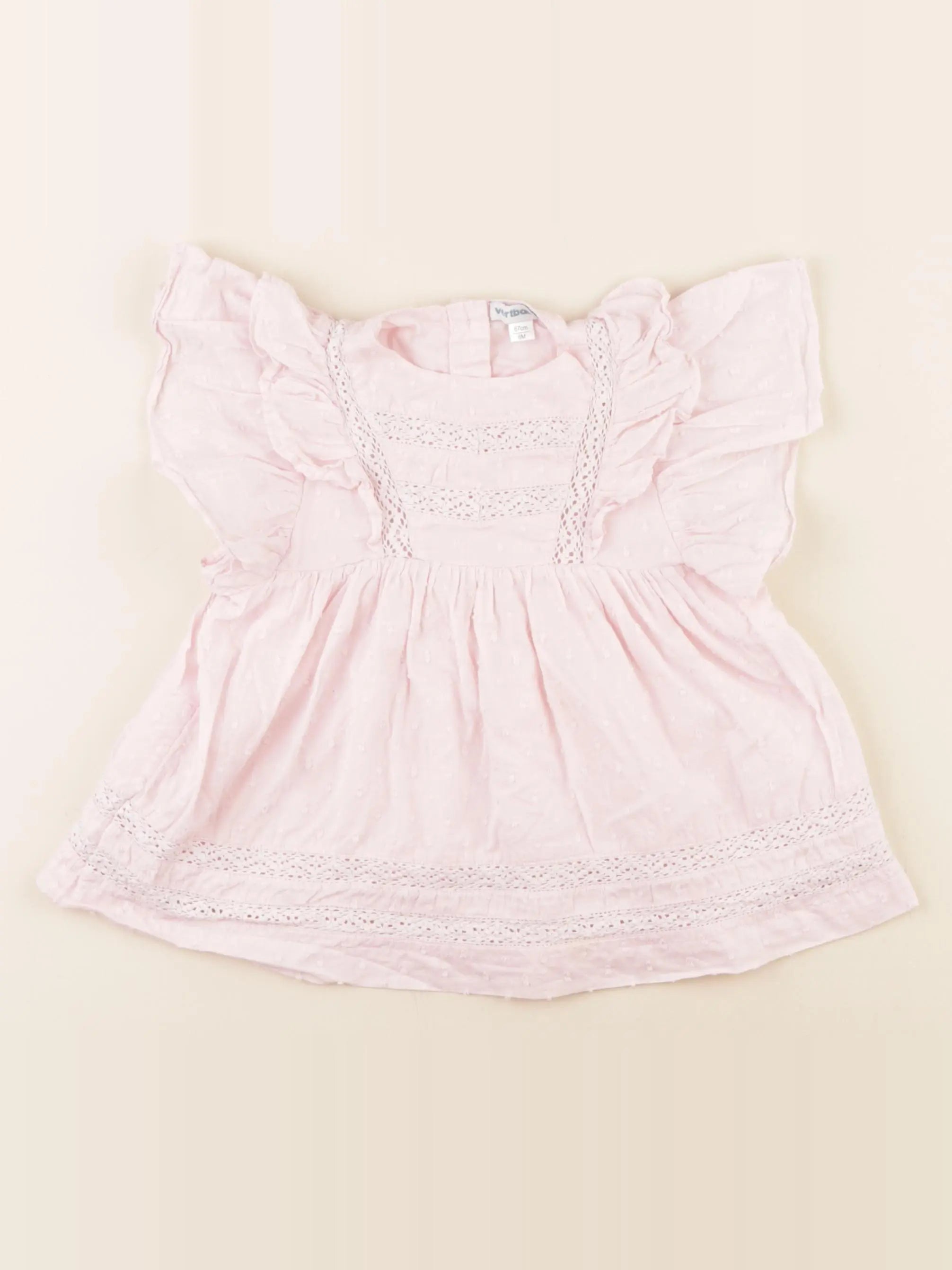 Vertbaudet - robe rose - 6 mois