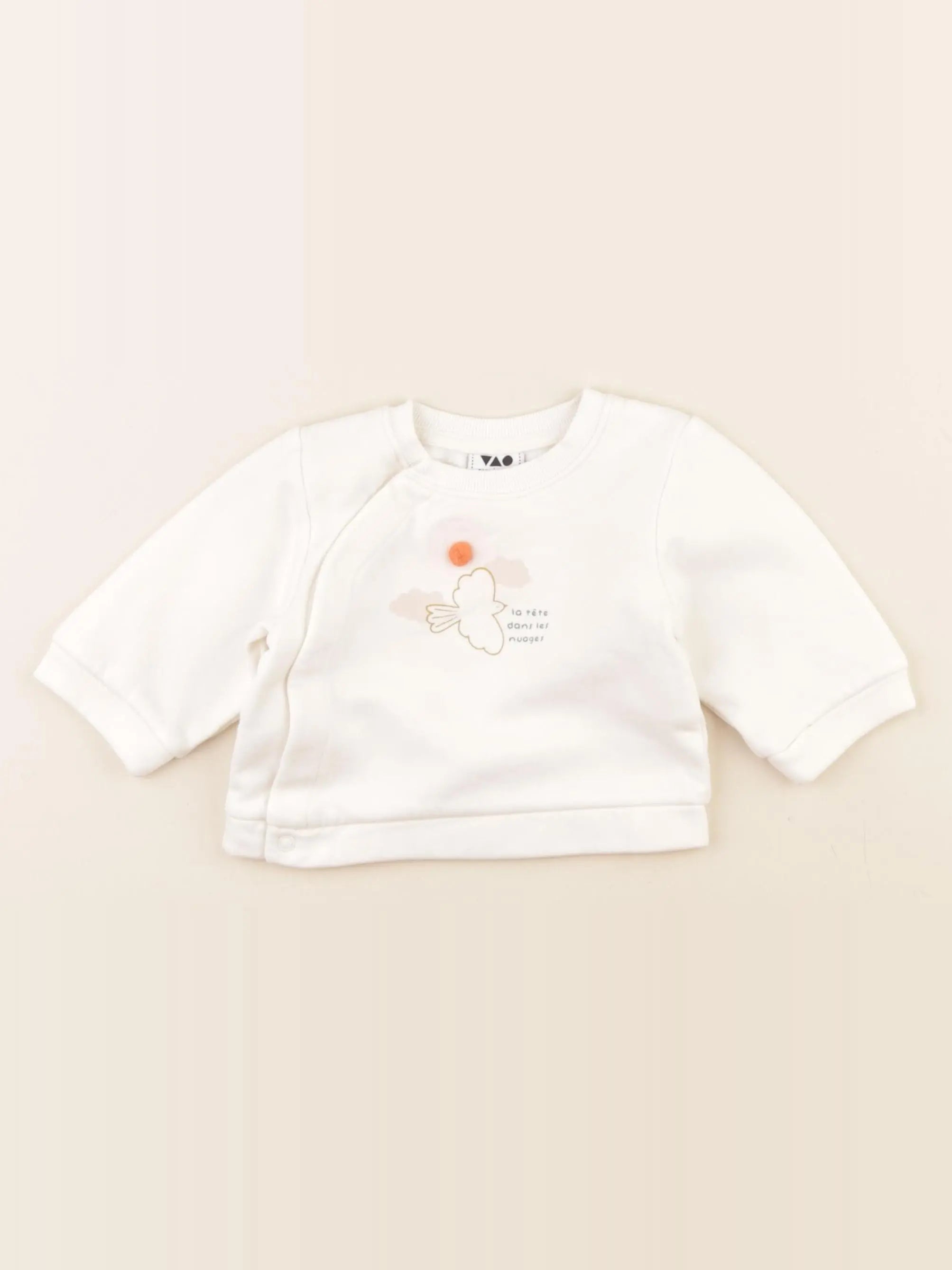 Tape à l'oeil - sweat blanc - 3 mois
