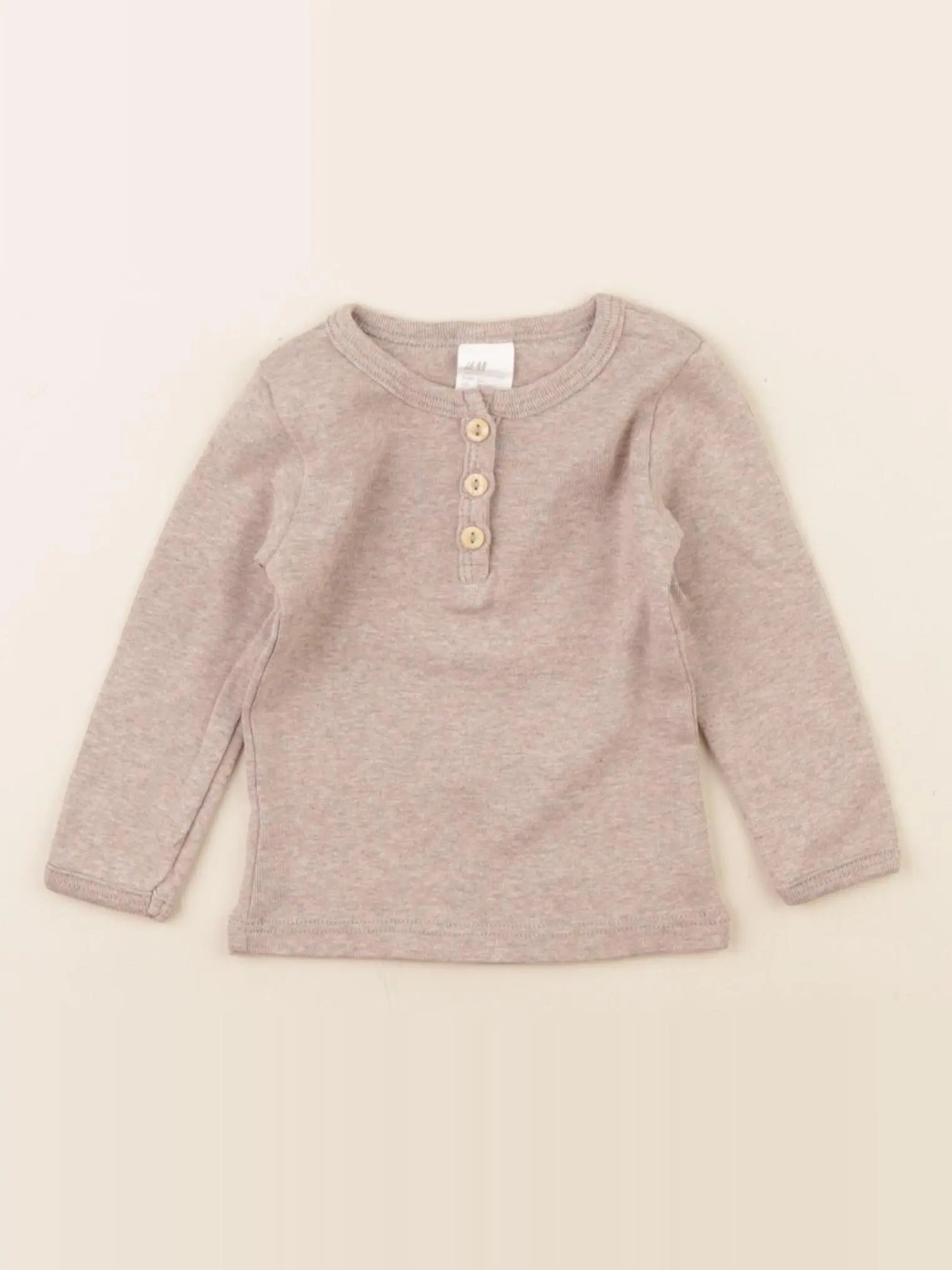 H&M - tee-shirt taupe - 2/4 mois