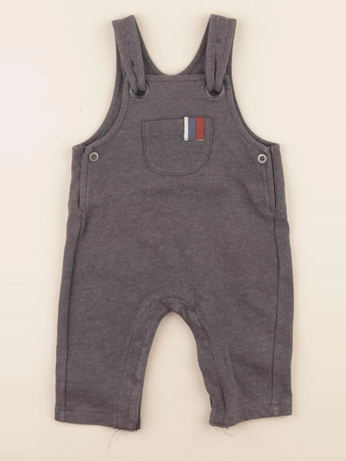 Vertbaudet - salopette gris - 6 mois