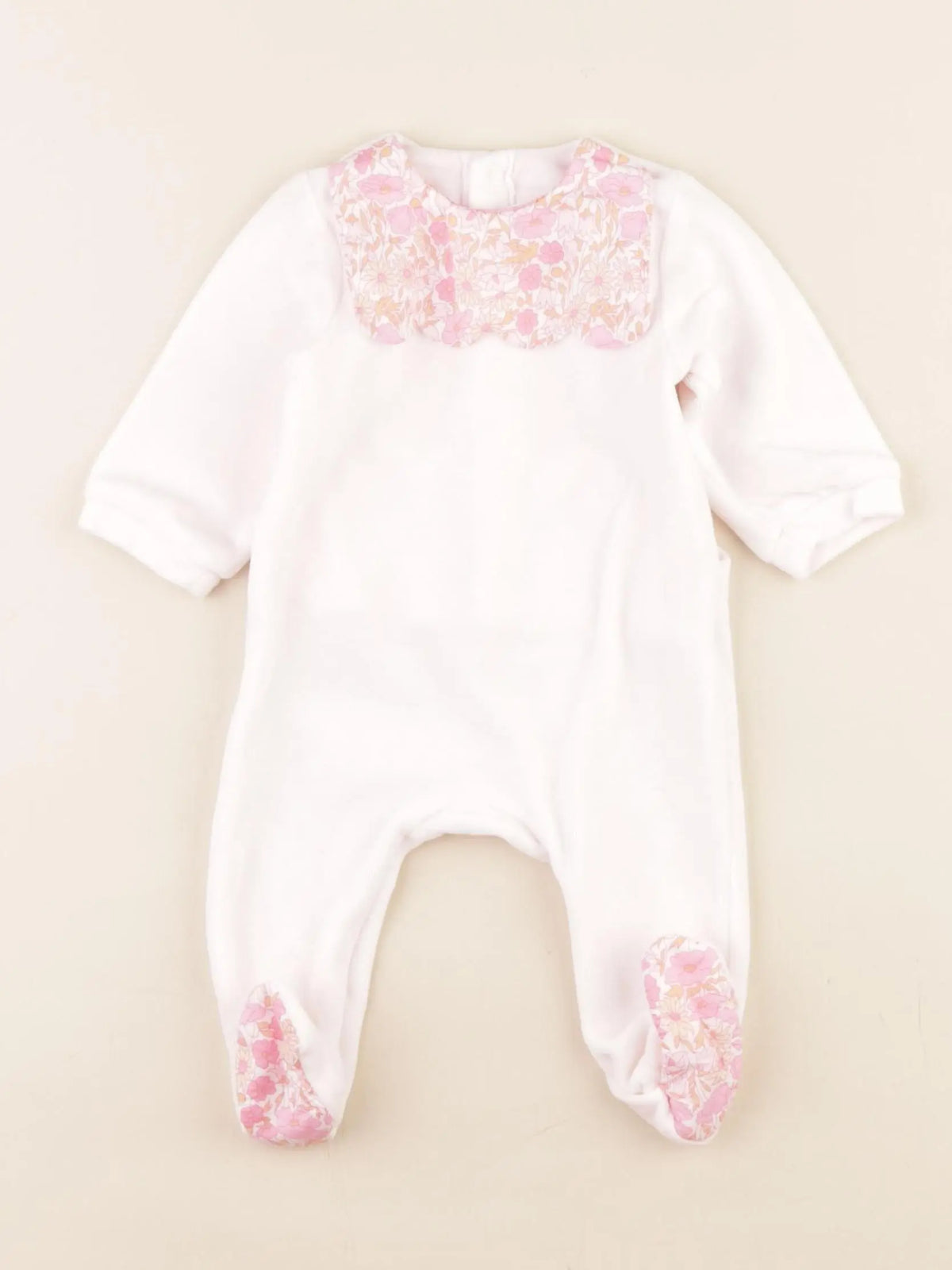 Jacadi - pyjama velours rose - 3 mois