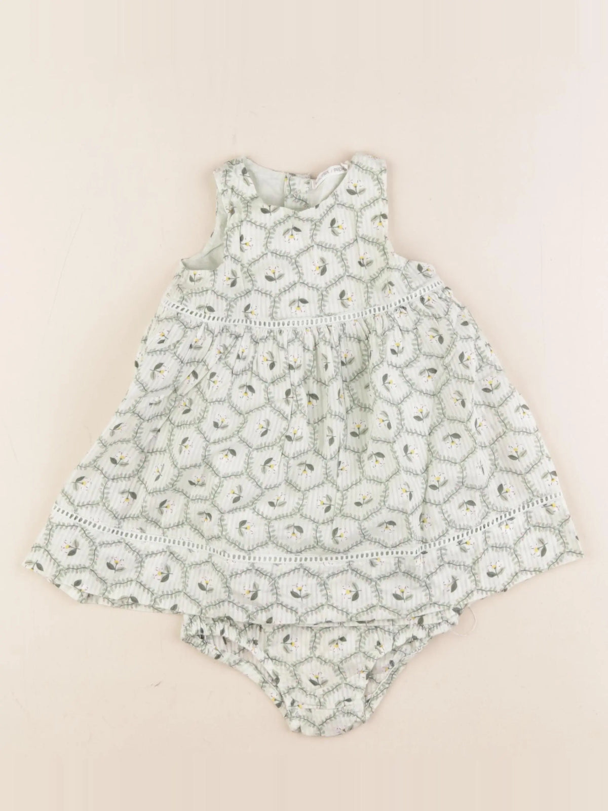 Monoprix - robe vert - 6 mois