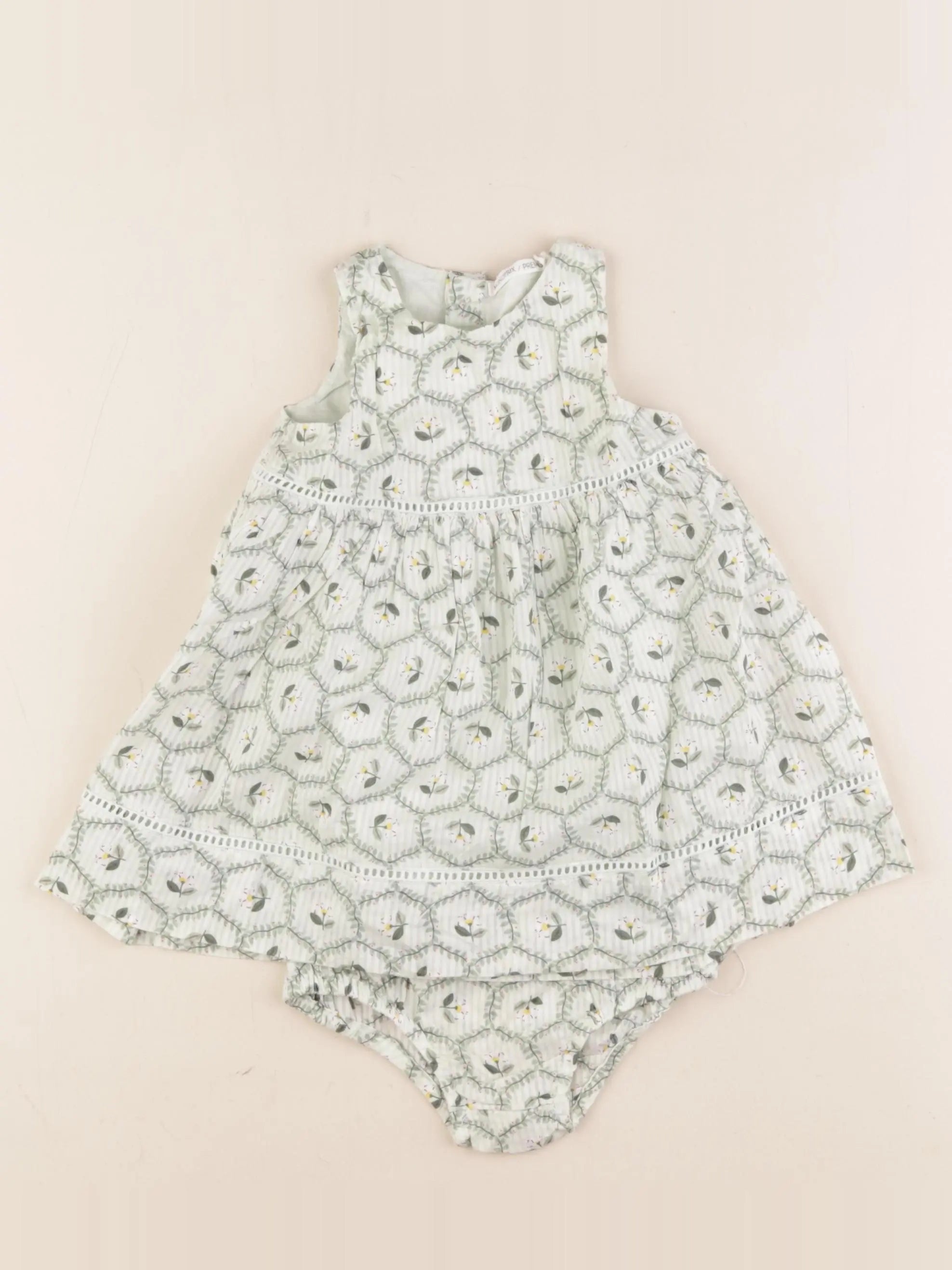 Monoprix - robe vert - 6 mois