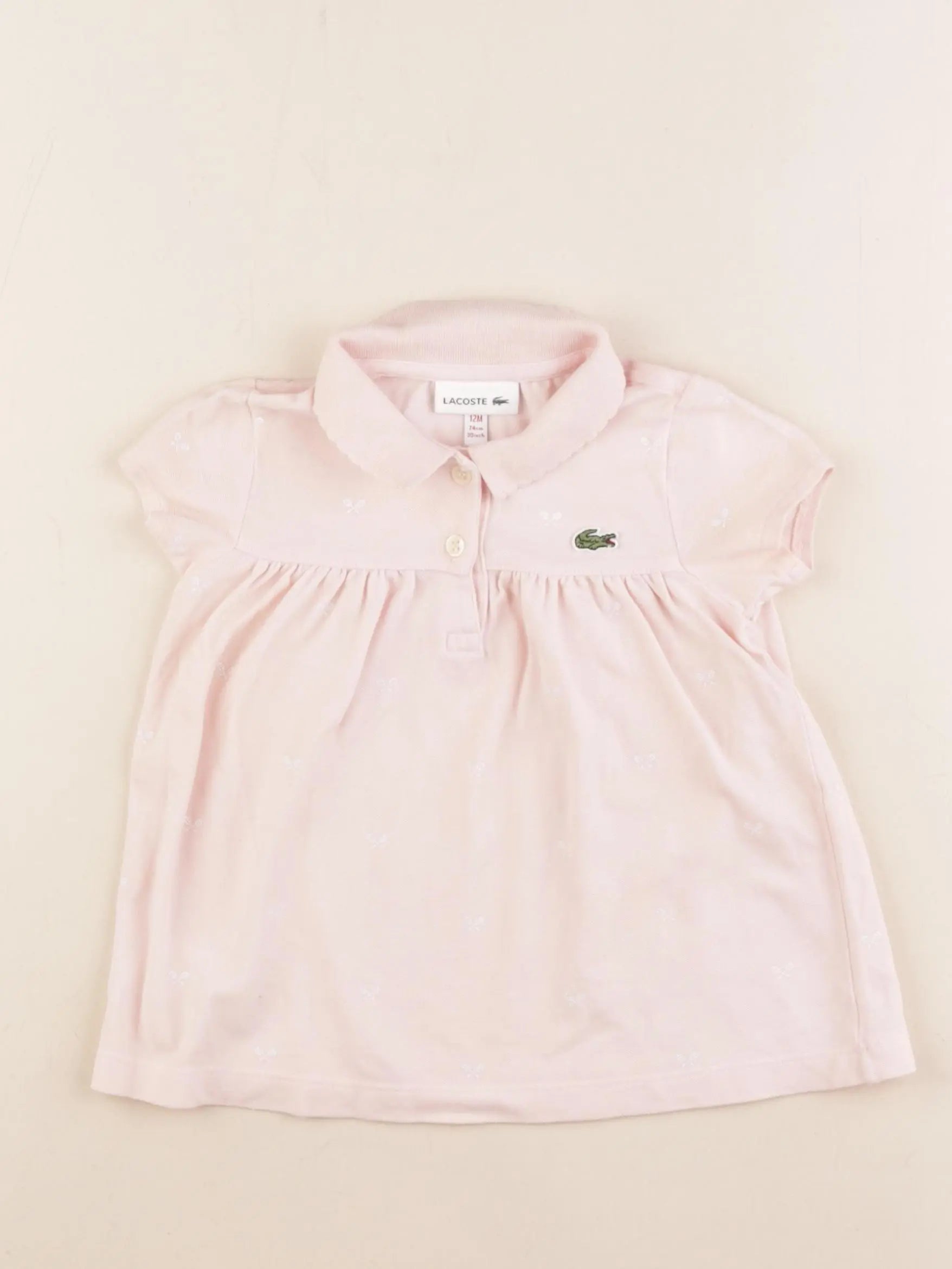 Lacoste - robe rose - 12 mois