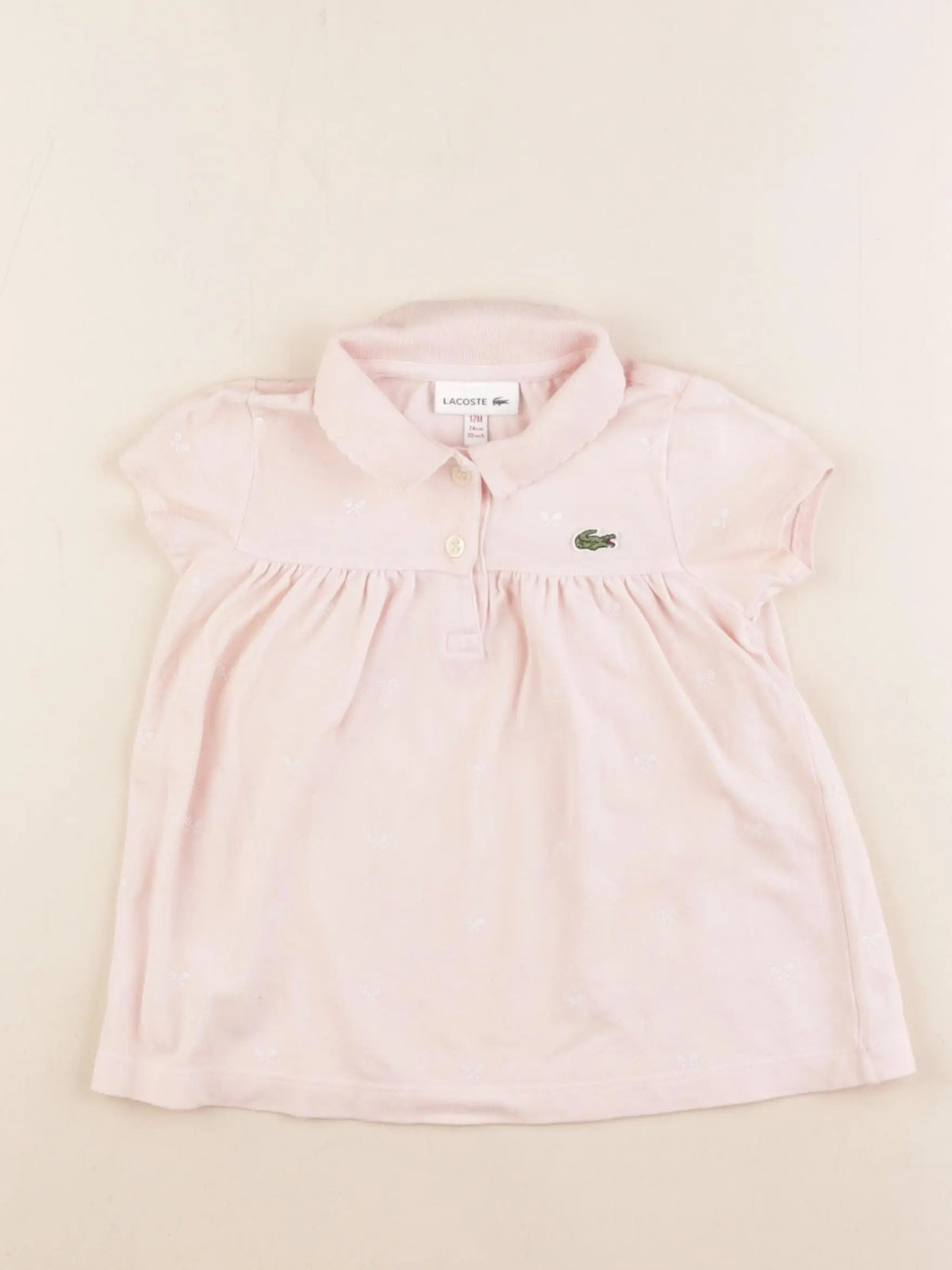 Lacoste - robe rose - 12 mois