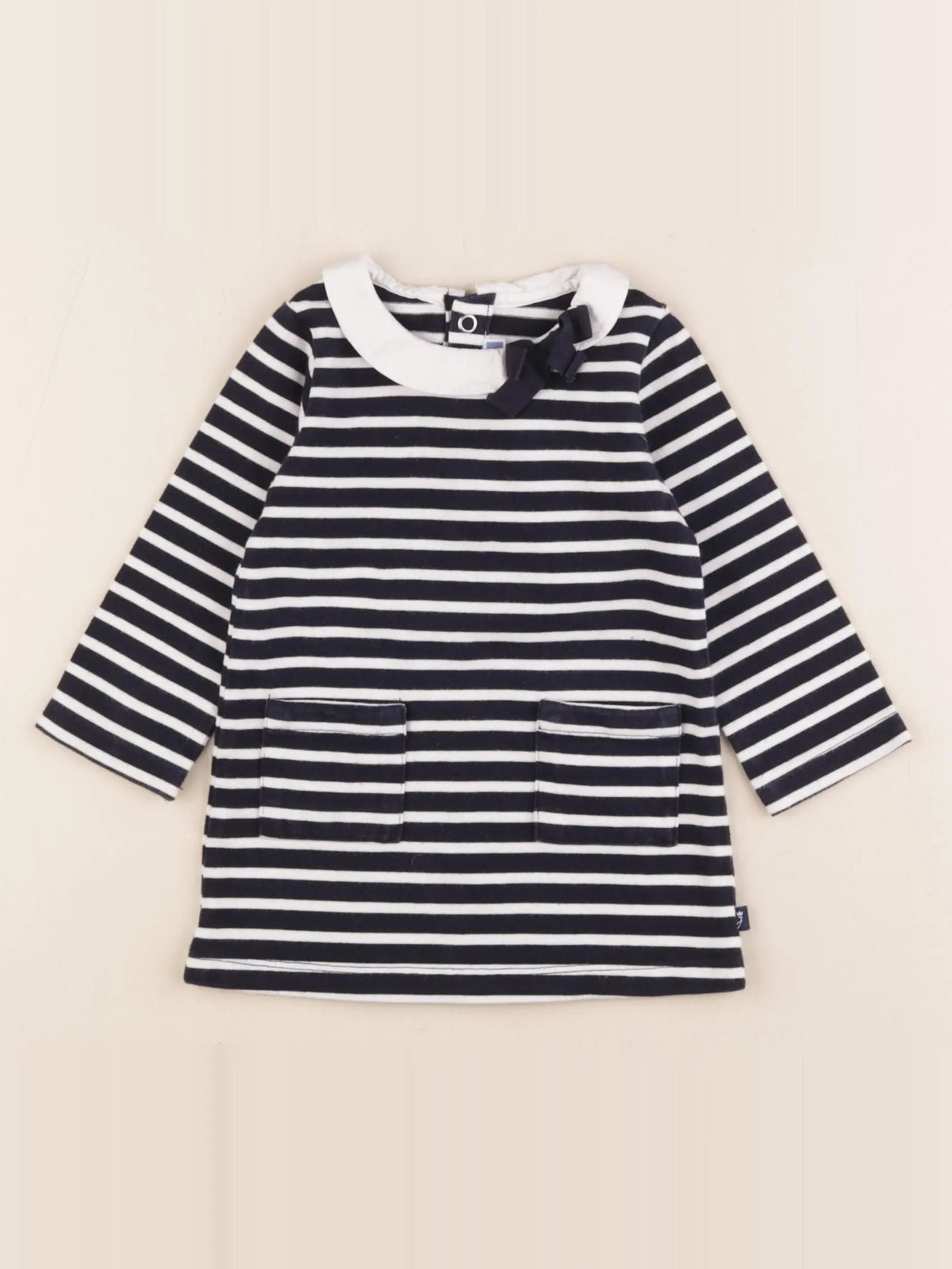 Jacadi - robe blanc, bleu - 12 mois