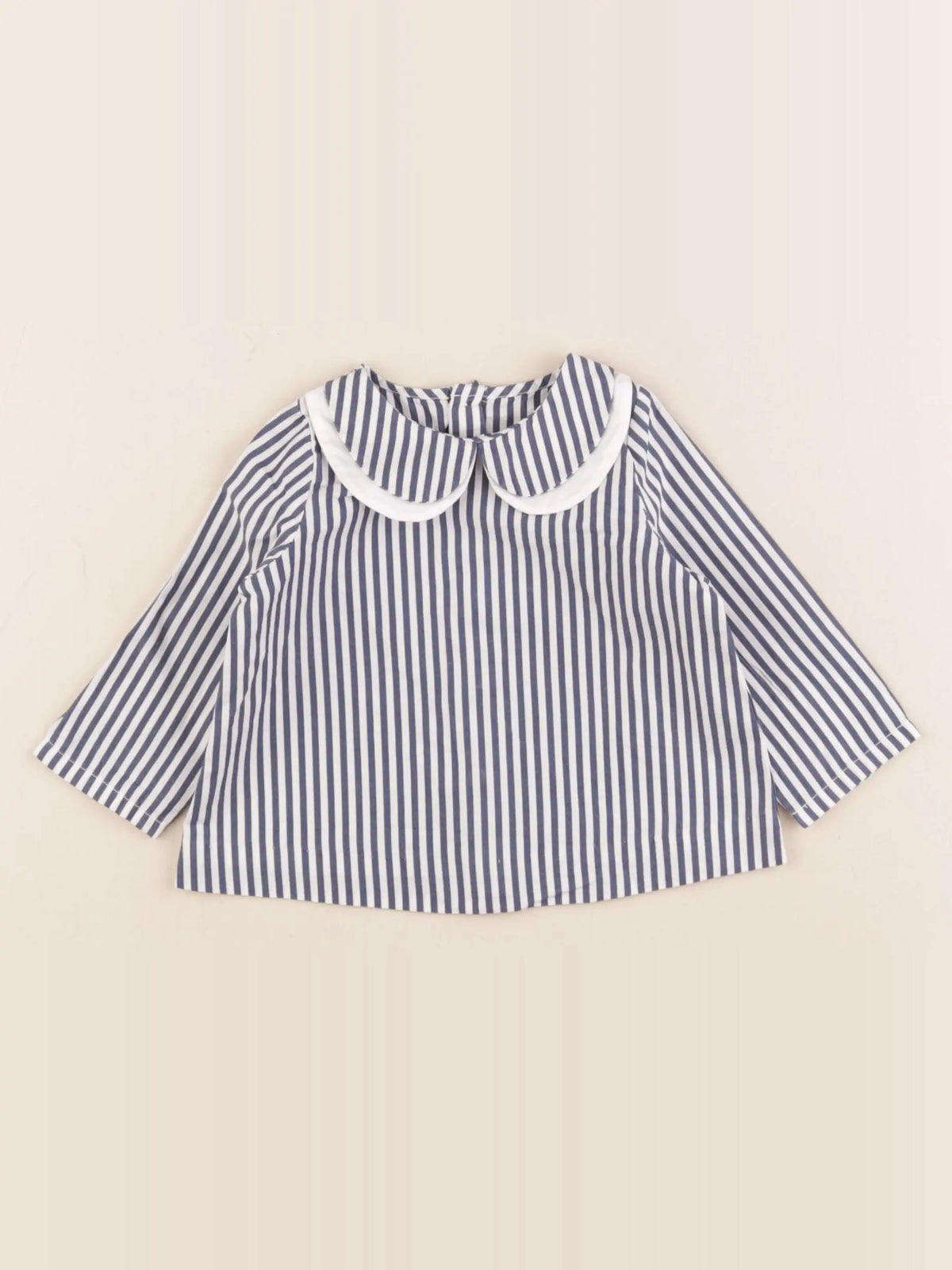 Jacadi - blouse blanc, bleu - 6 mois