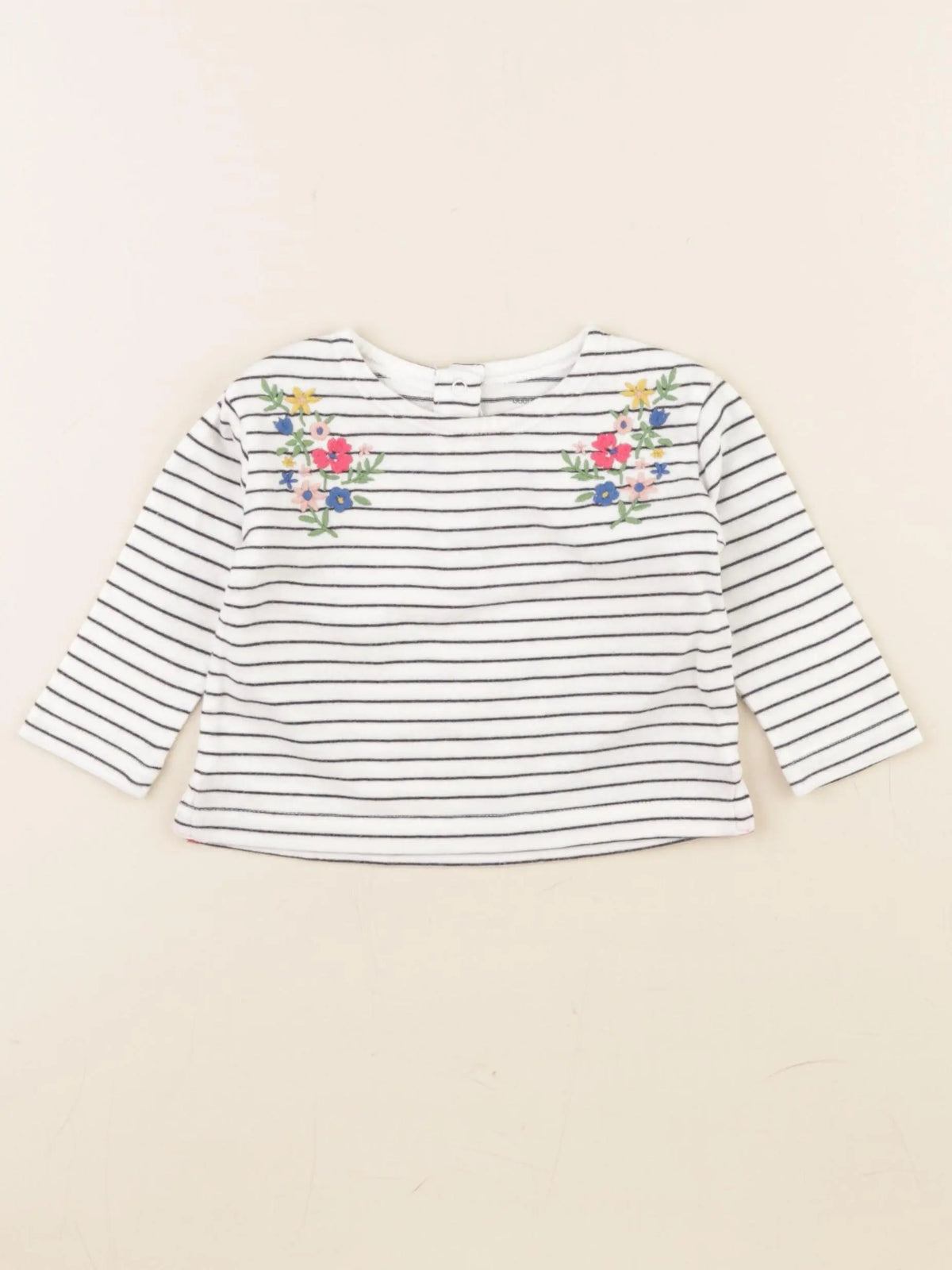 Boutchou - tee-shirt bleu, blanc - 6 mois