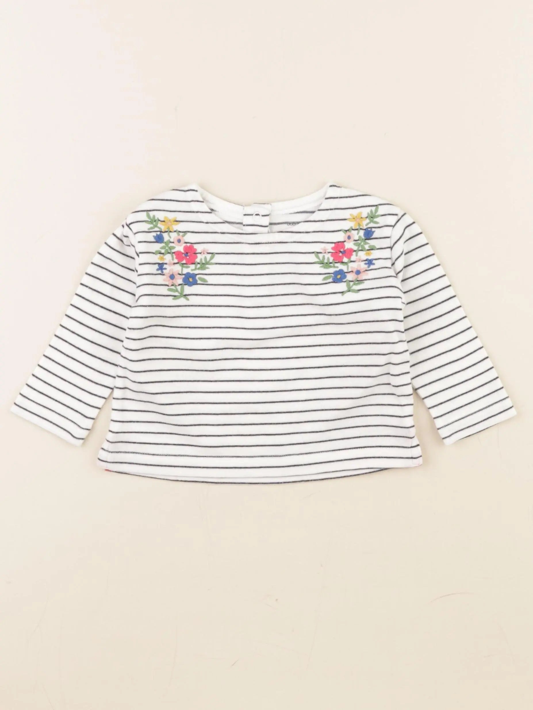 Boutchou - tee-shirt bleu, blanc - 6 mois