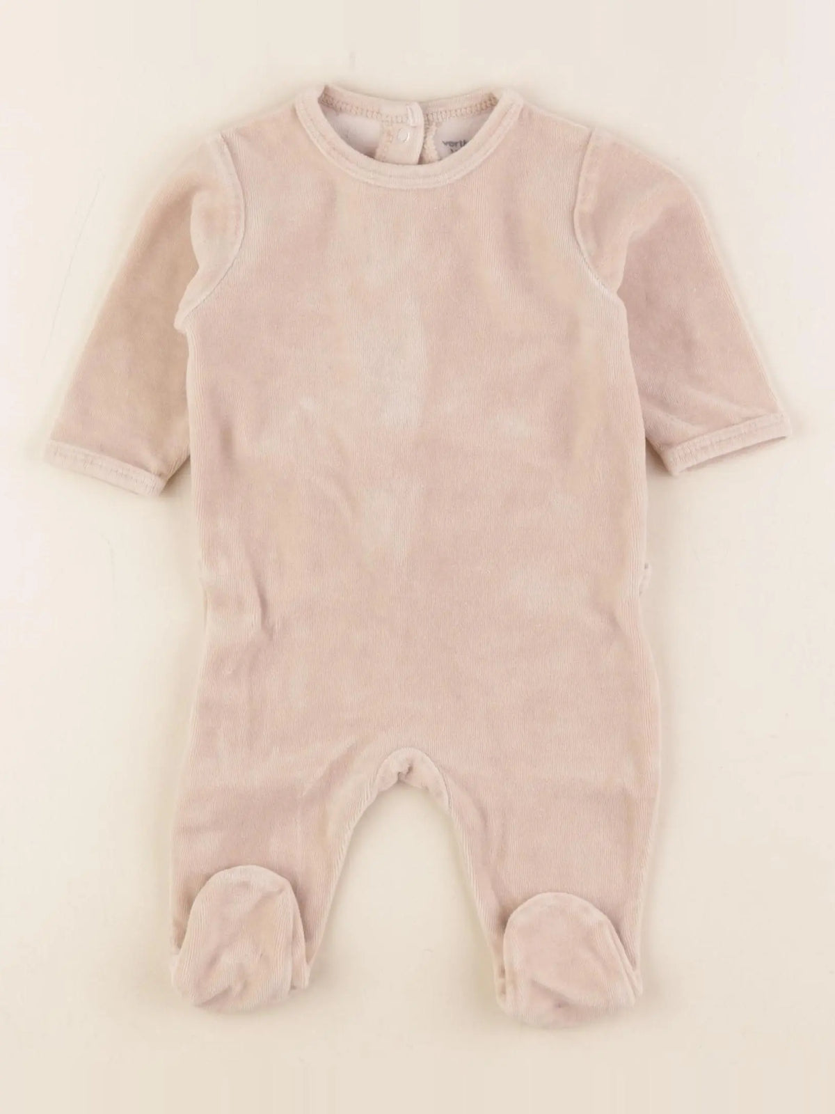 Vertbaudet - pyjama velours beige - 3 mois