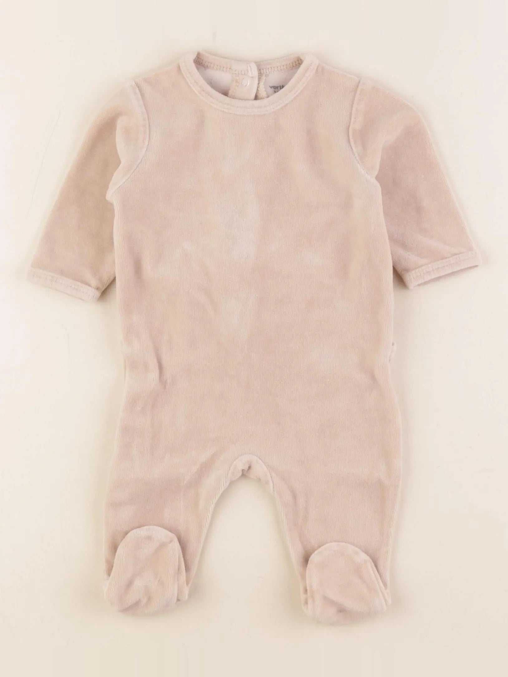 Vertbaudet - pyjama velours beige - 3 mois