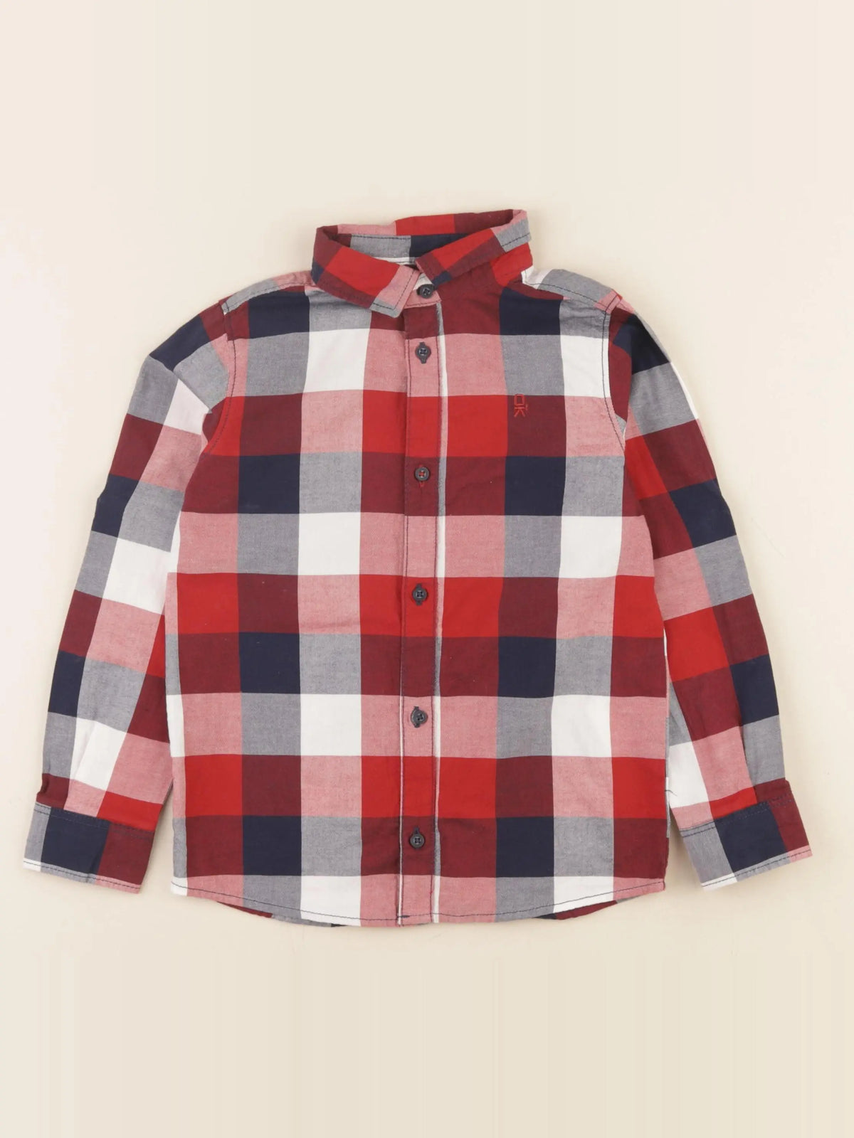 Okaidi - chemise bleu, rouge - 5 ans