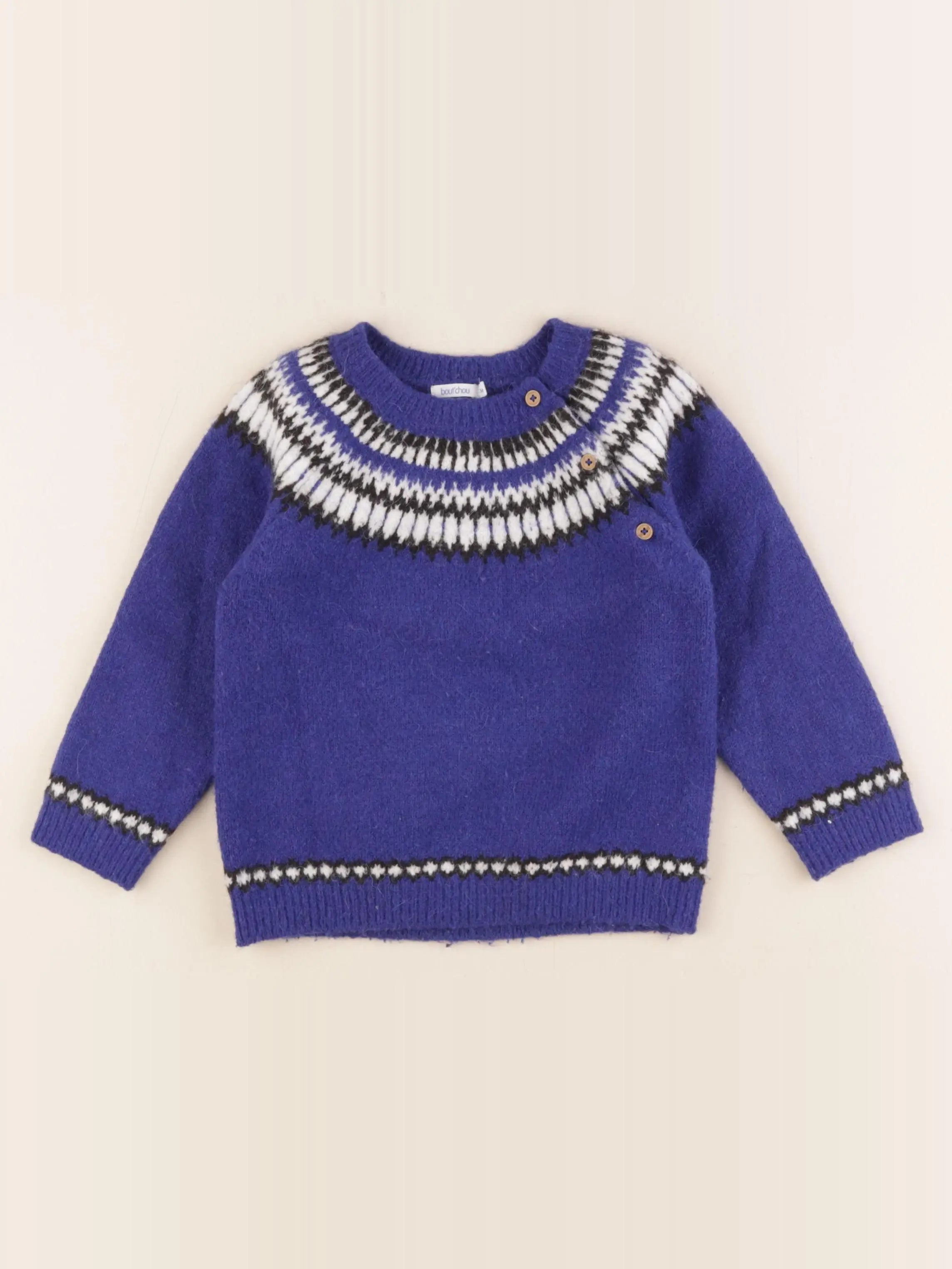 Boutchou - pull bleu - 36 mois