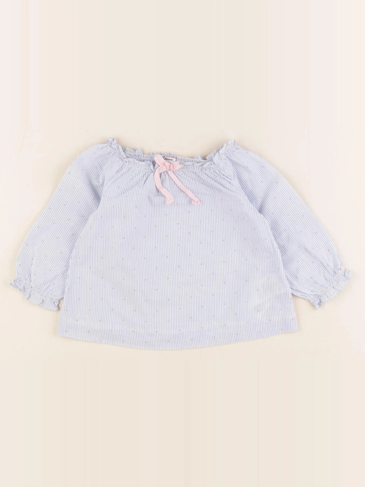 Jacadi - blouse blanc, bleu - 6 mois