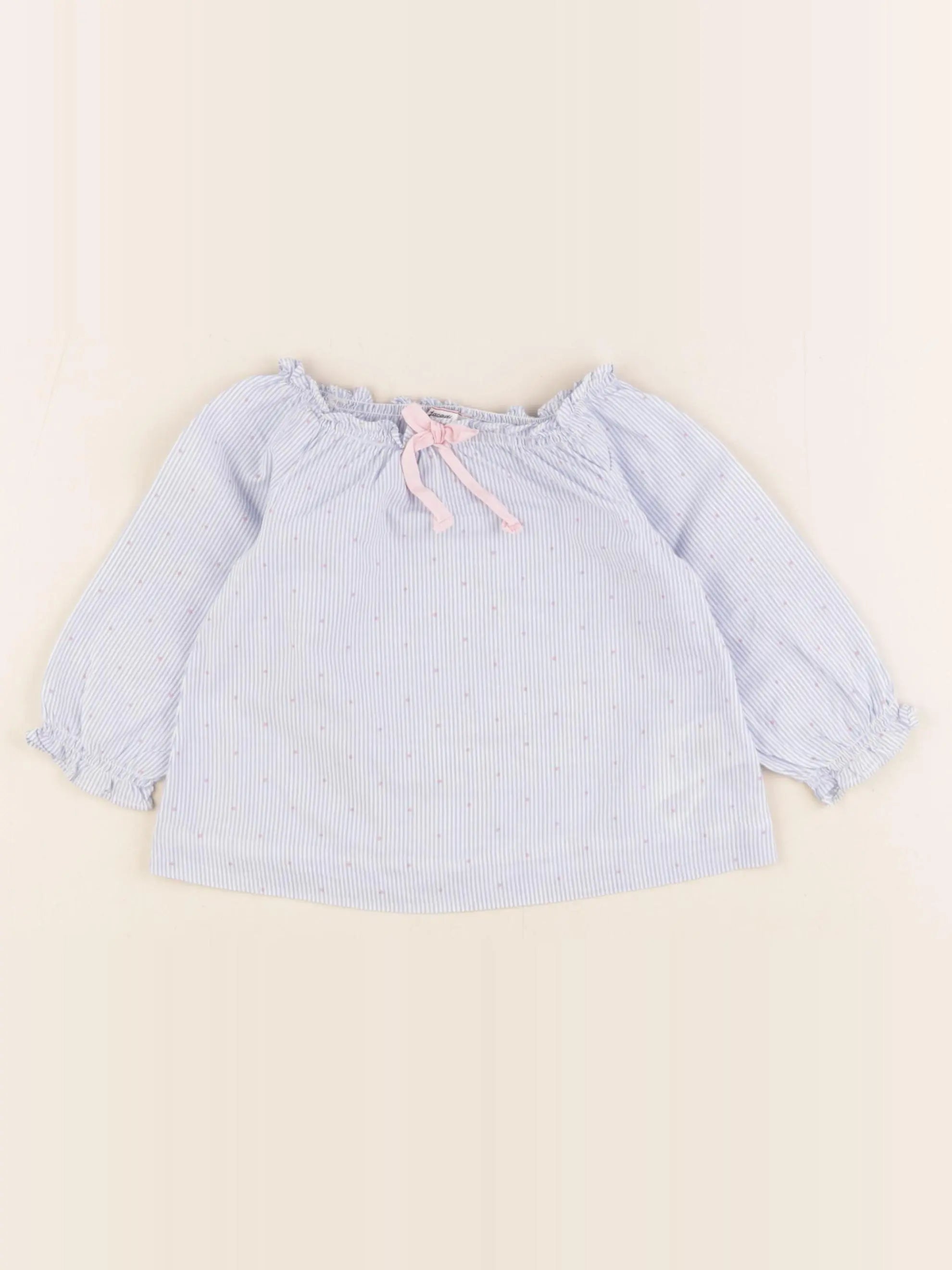 Jacadi - blouse blanc, bleu - 6 mois