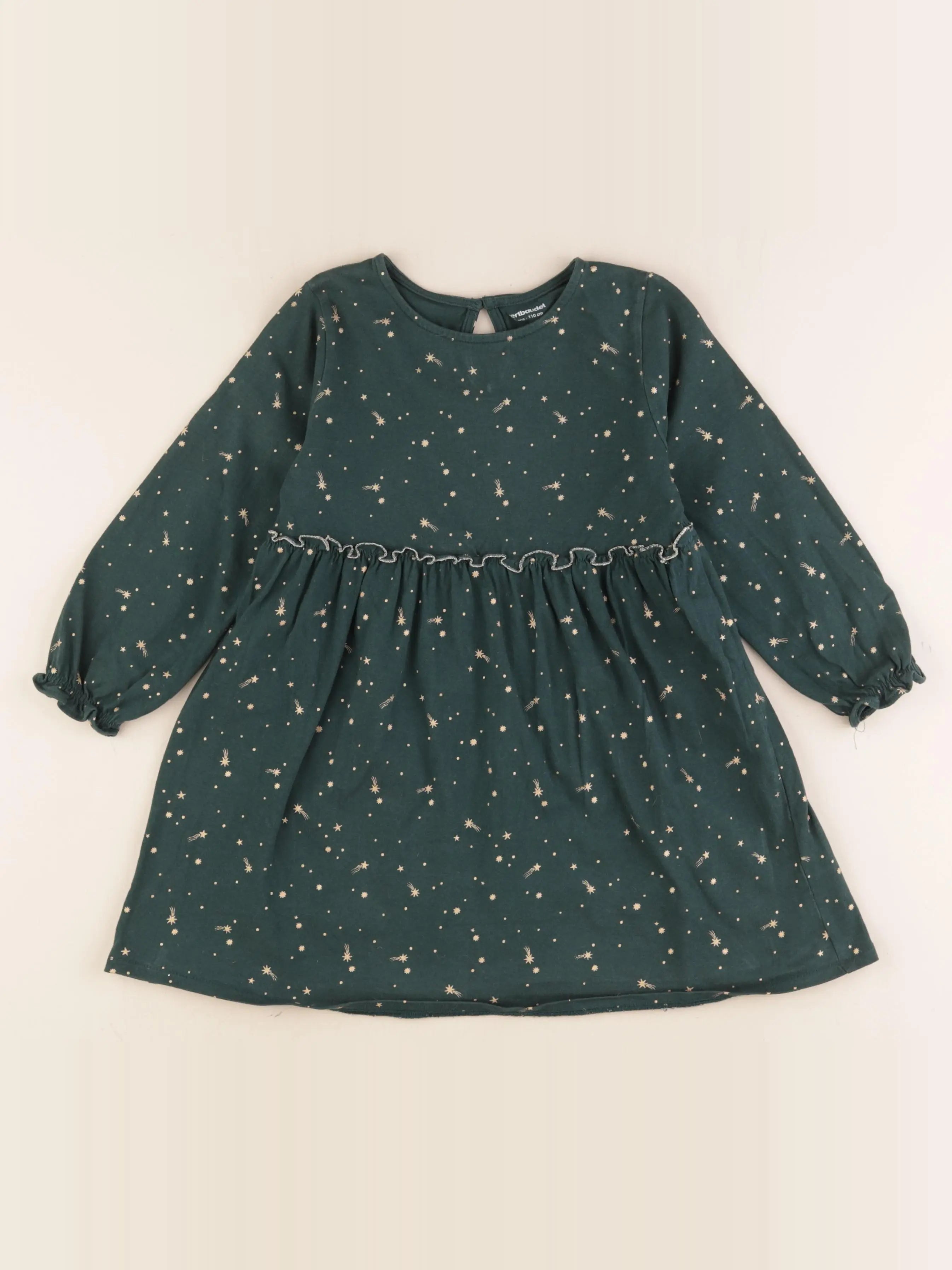 Vertbaudet - robe vert, or - 5 ans