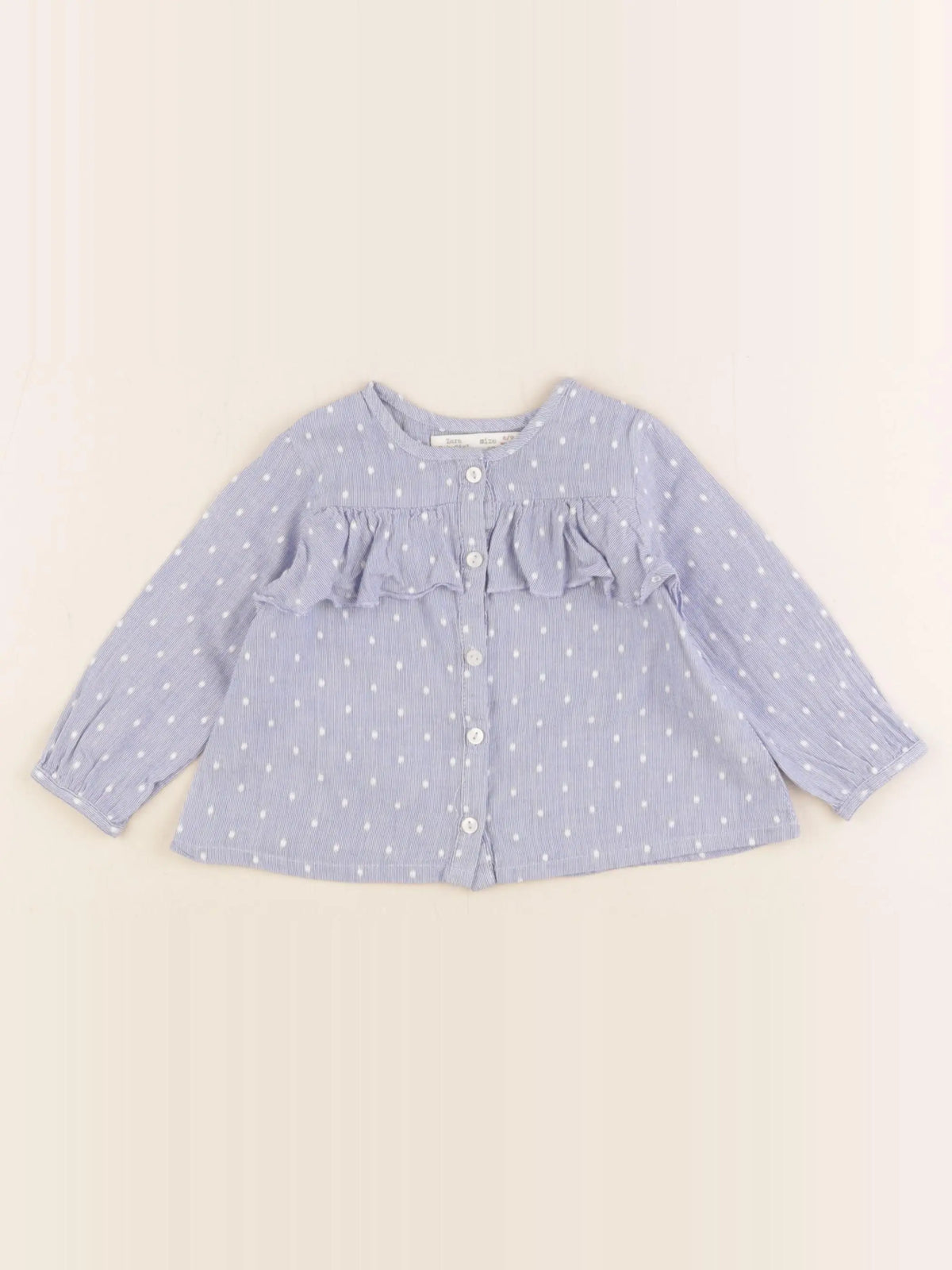 Zara - blouse bleu - 6/9 mois
