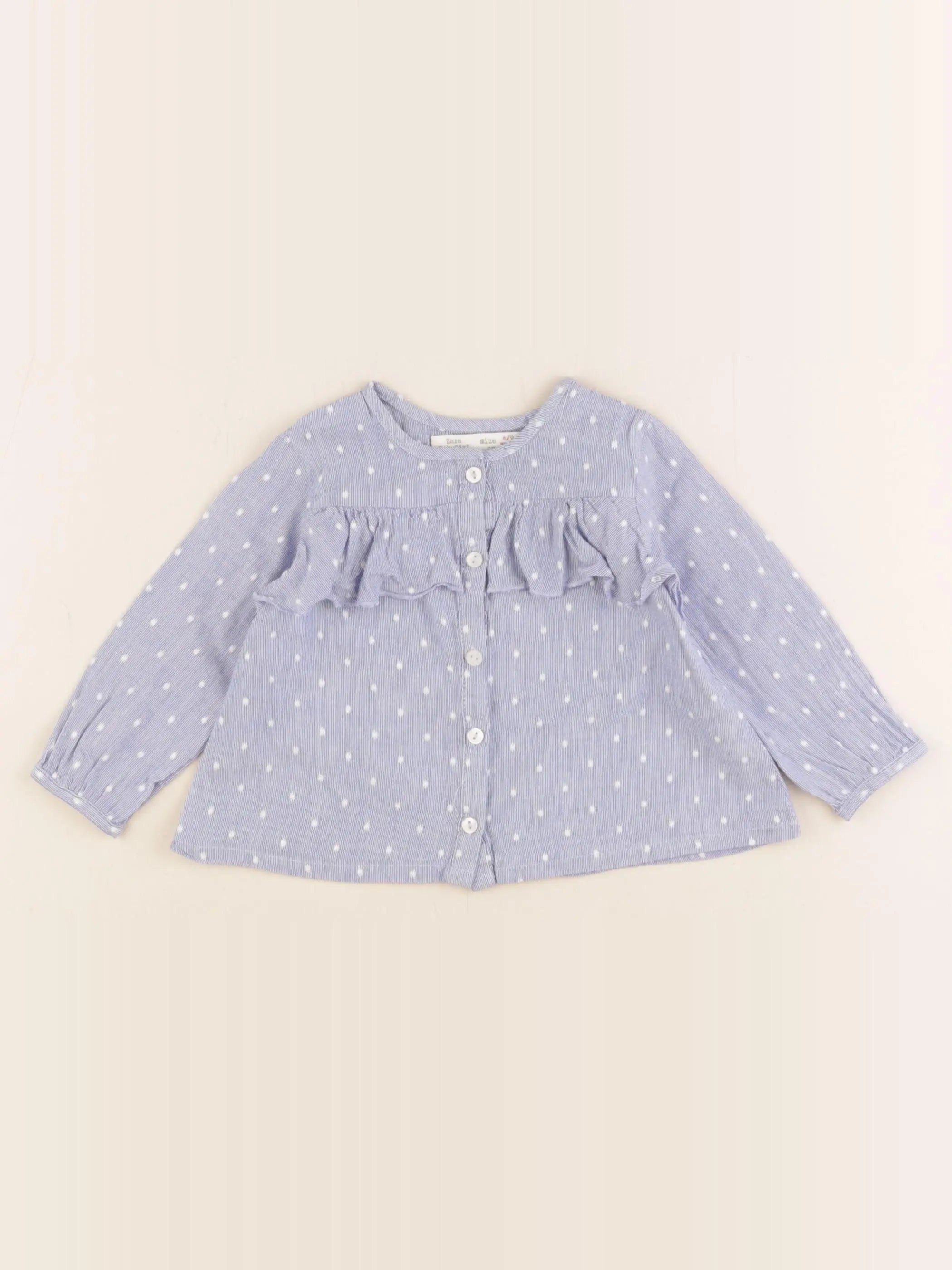 Zara - blouse bleu - 6/9 mois