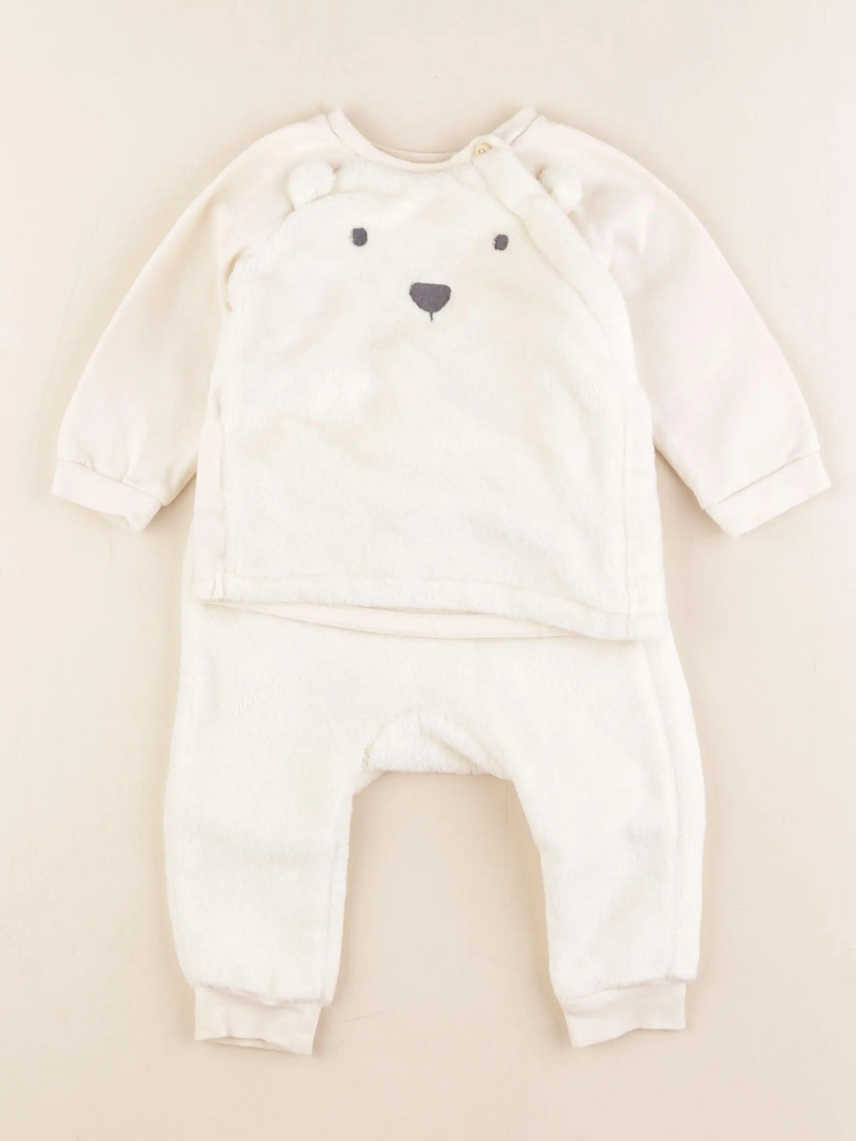 H&M - ensemble beige - 6/9 mois