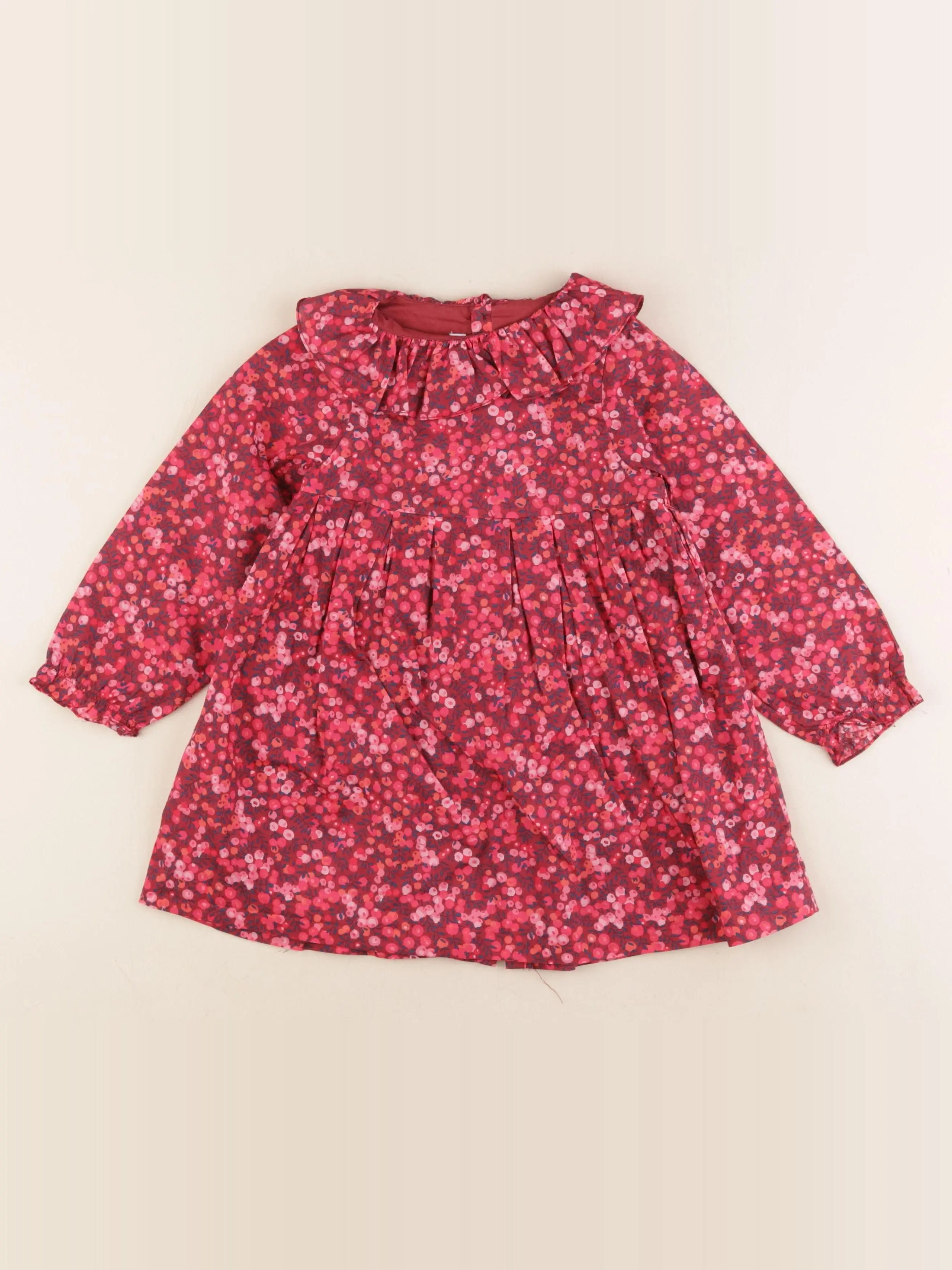 Jacadi - robe liberty rouge, rose - 36 mois