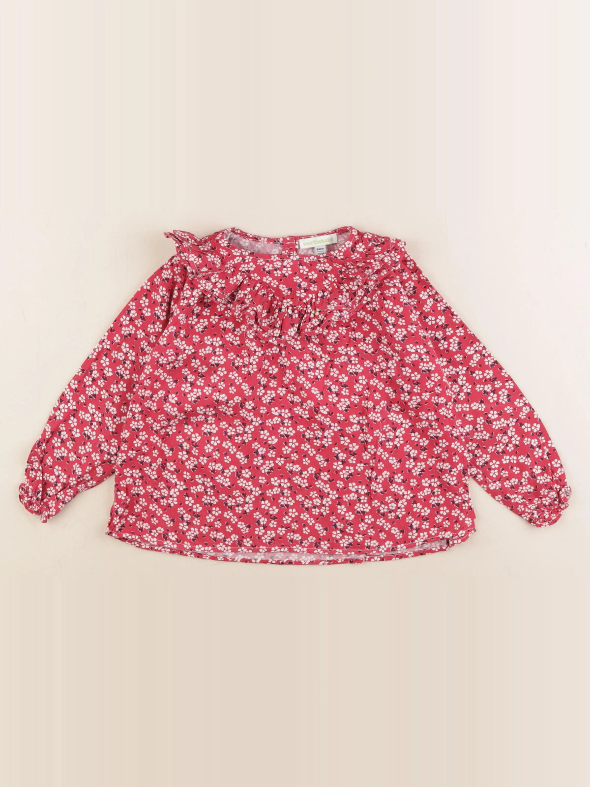 Vertbaudet - blouse rouge - 3 ans