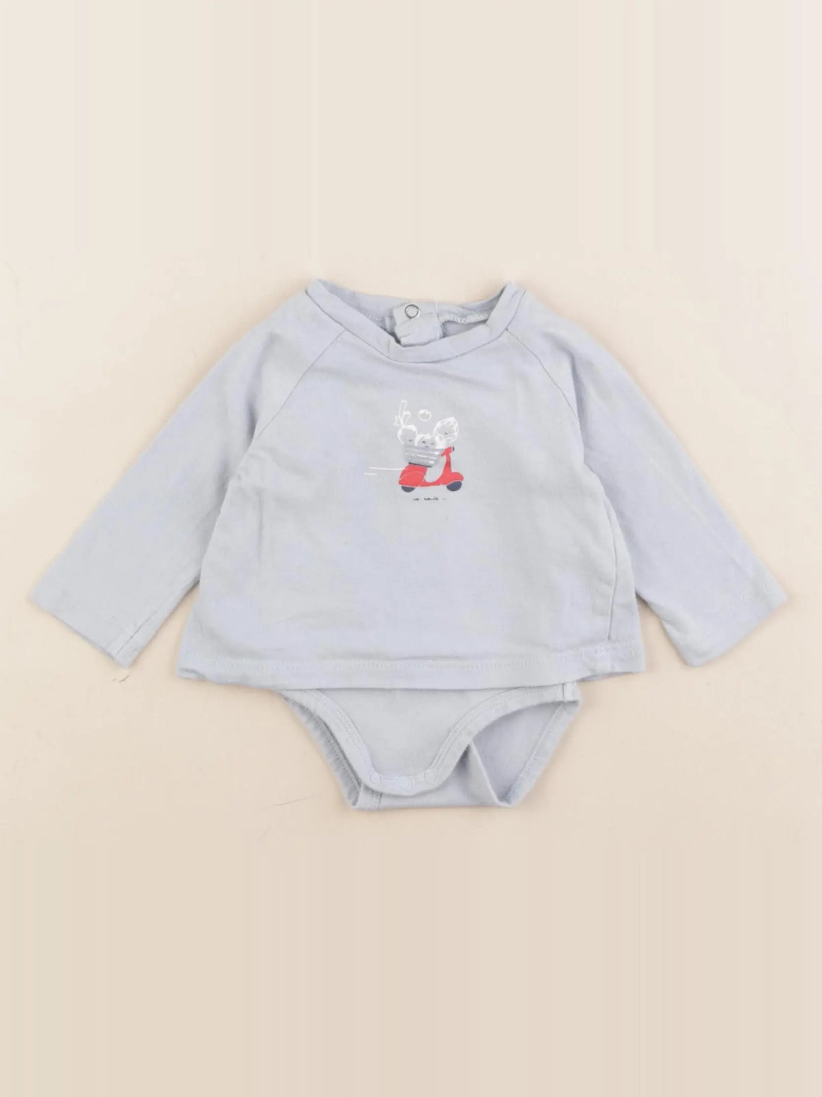 Vertbaudet - body tee-shirt bleu - 1 mois
