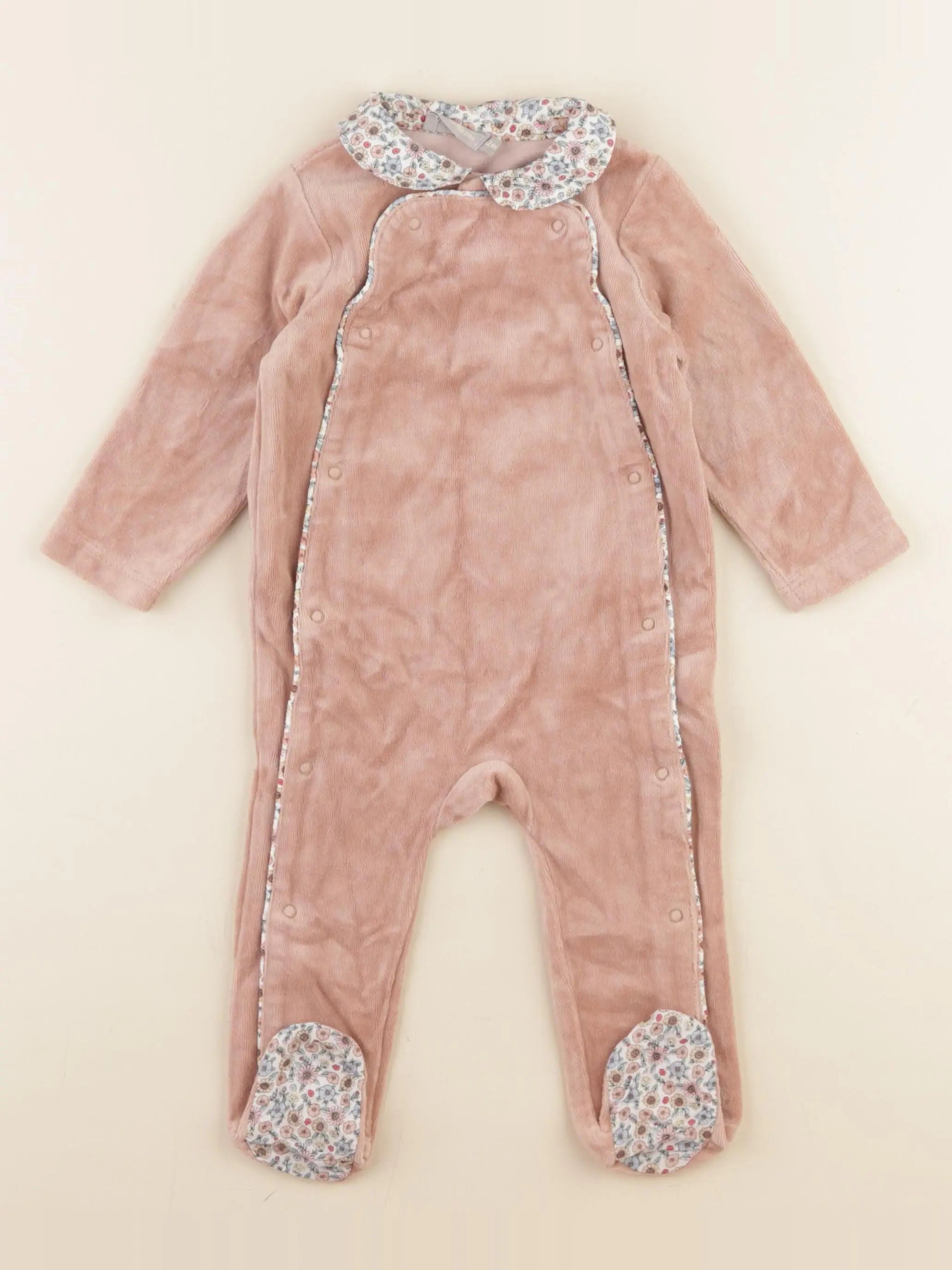 Boutchou - pyjama velours rose - 12 mois