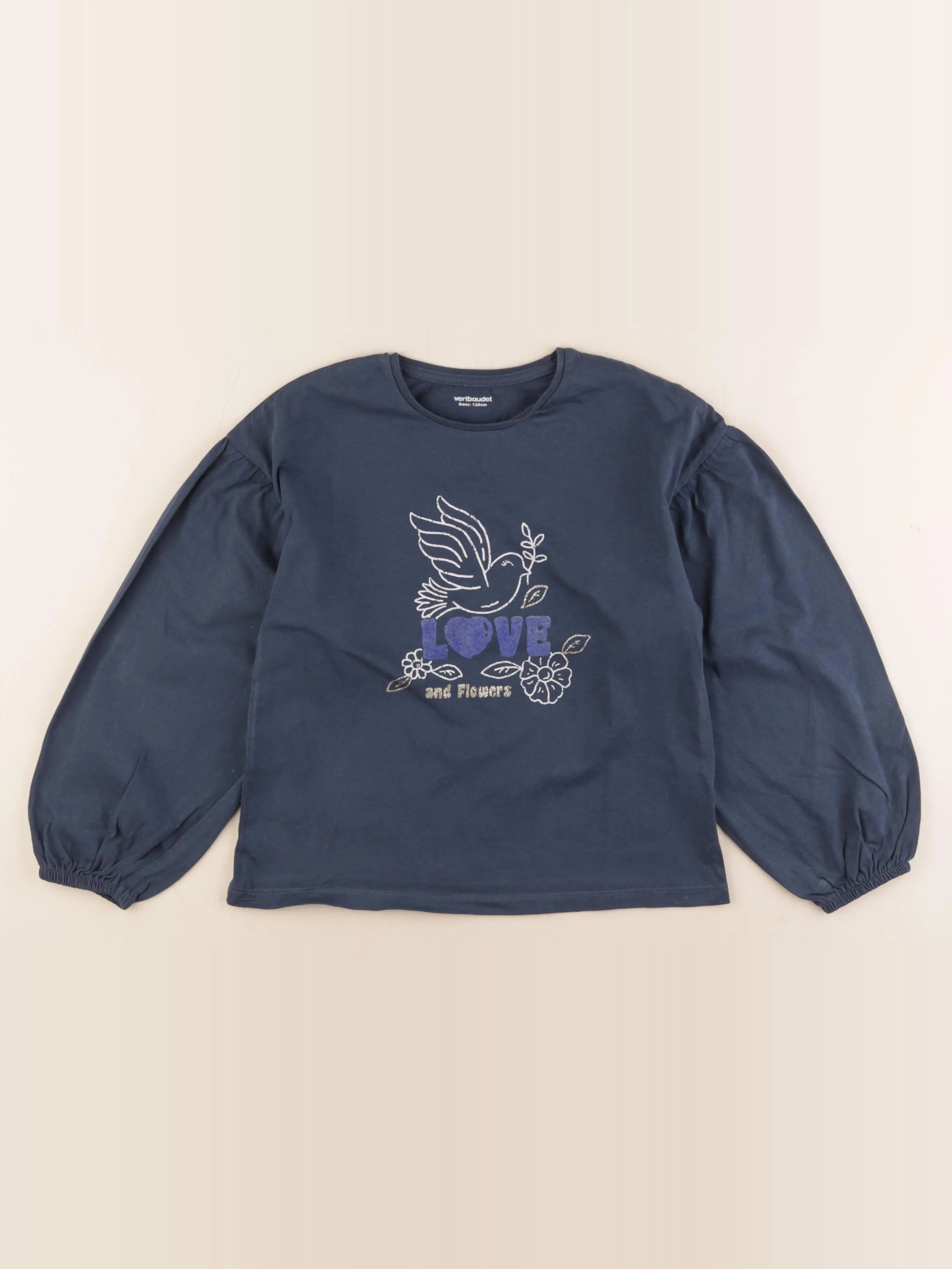 Vertbaudet - tee-shirt bleu - 8 ans