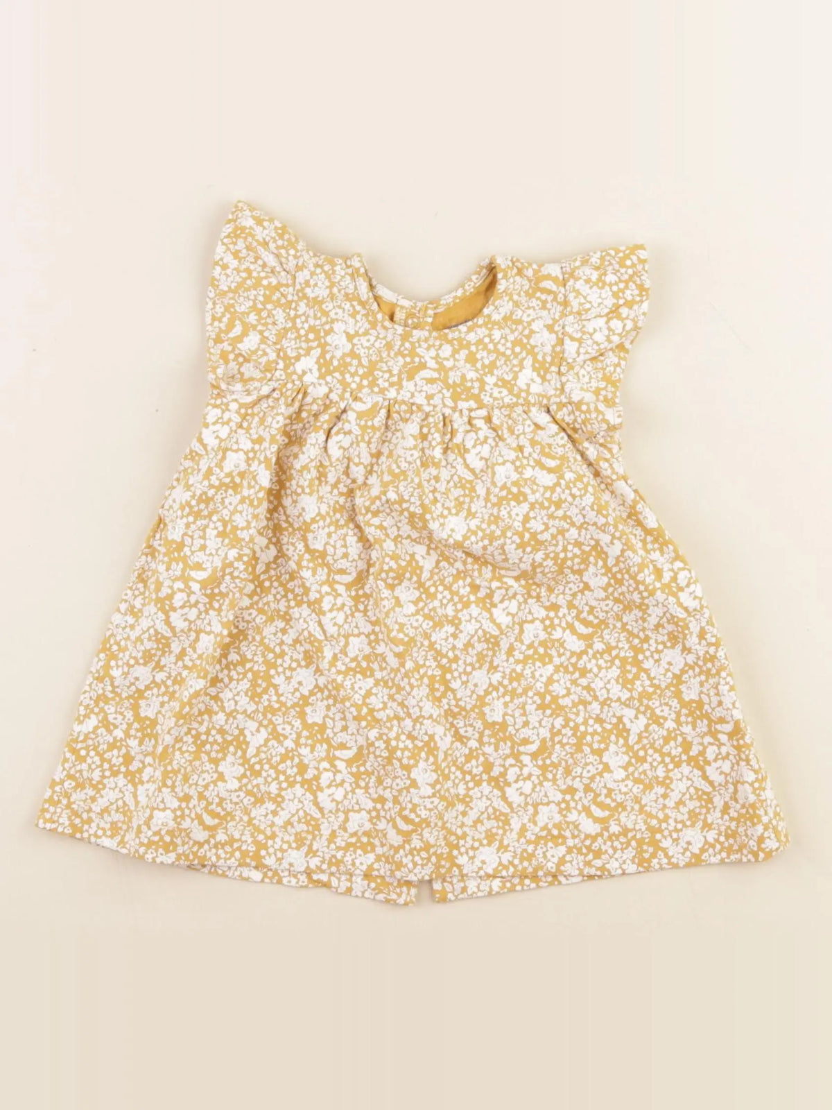 Vertbaudet - robe blanc, jaune - 3 mois