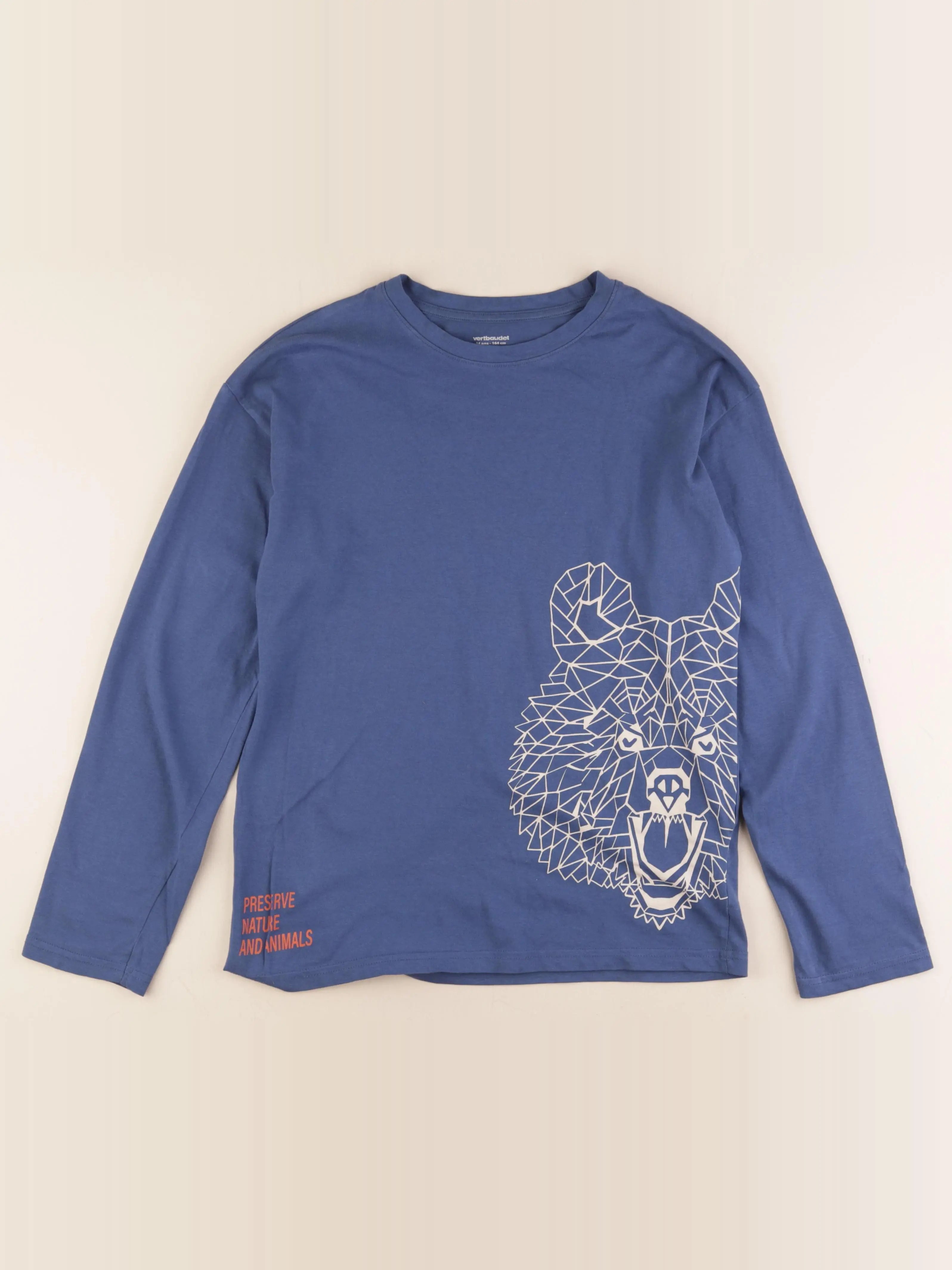 Vertbaudet - tee-shirt bleu - 14 ans
