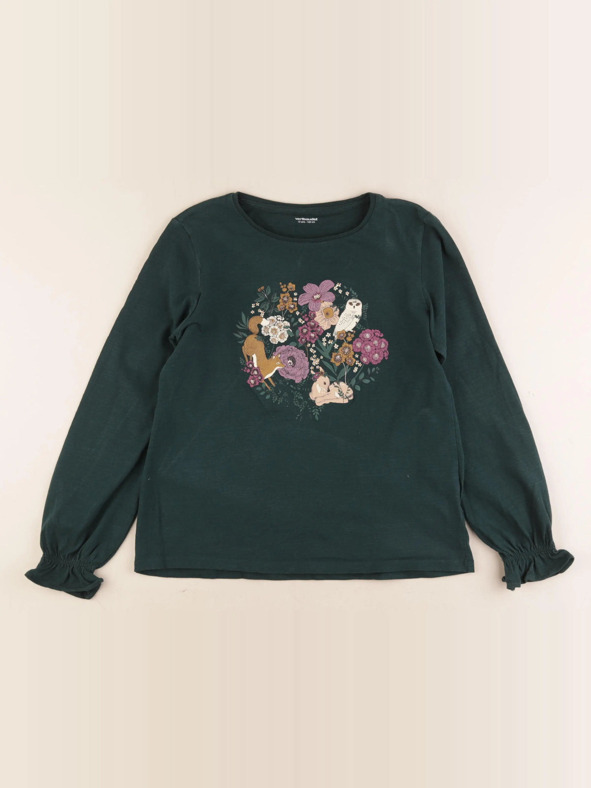 Vertbaudet - tee-shirt vert - 12 ans