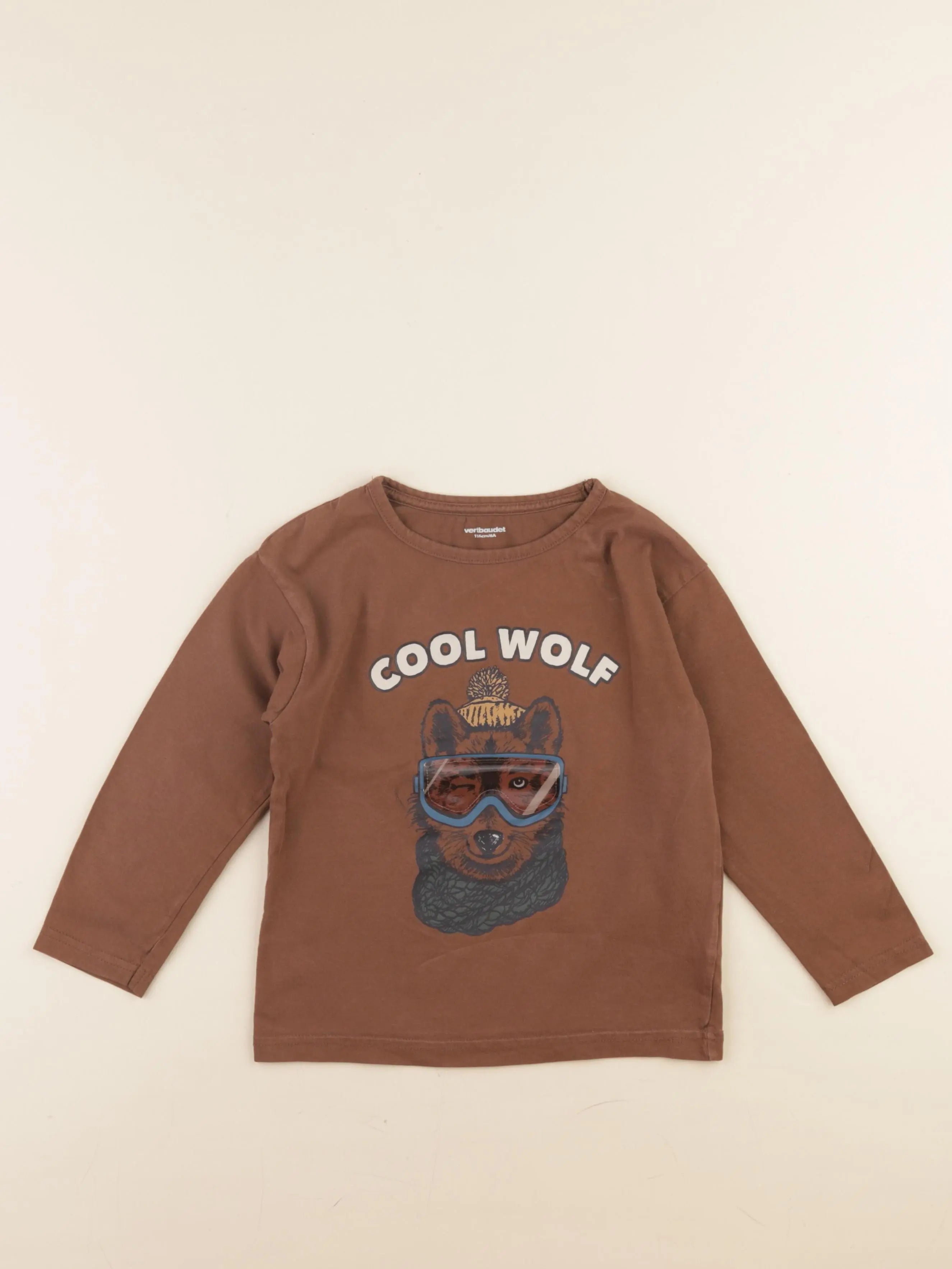 Vertbaudet - tee-shirt marron - 6 ans