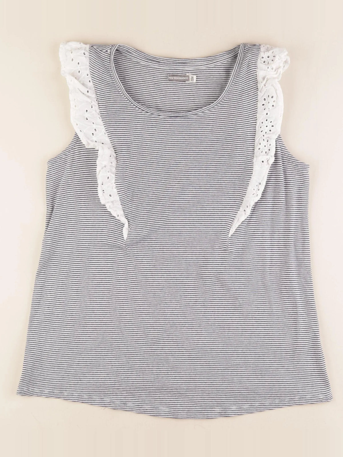 Vertbaudet - tee-shirt grossesse bleu, blanc - 38 à 40