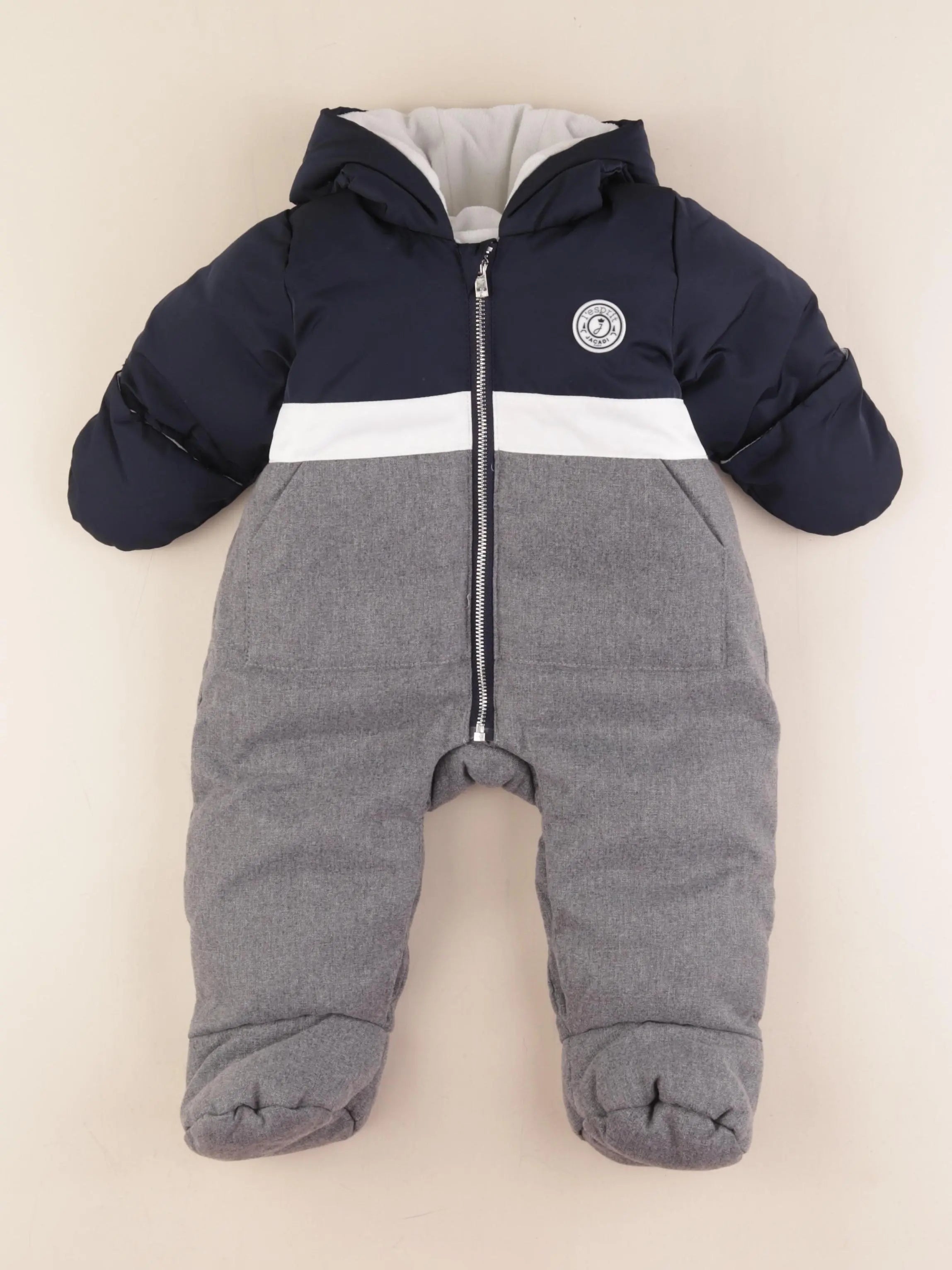 Jacadi - combi-pilote bleu, gris - 6 mois