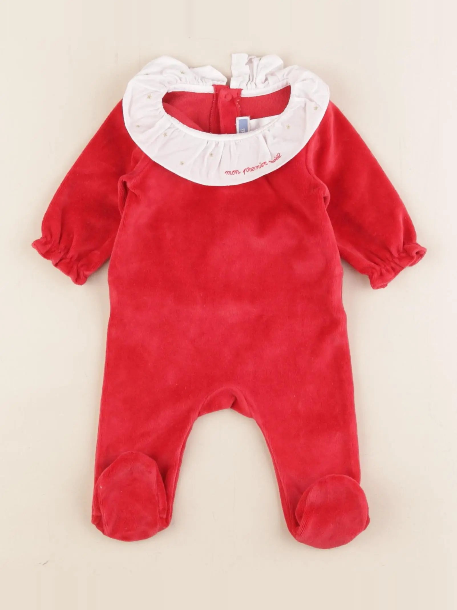 Jacadi - pyjama velours rouge - 1 mois