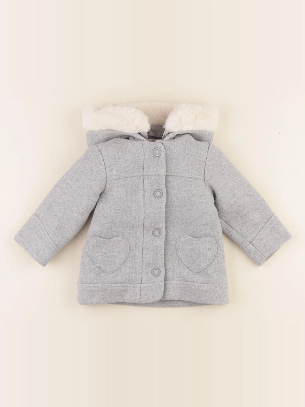Vertbaudet - manteau gris - 12 mois