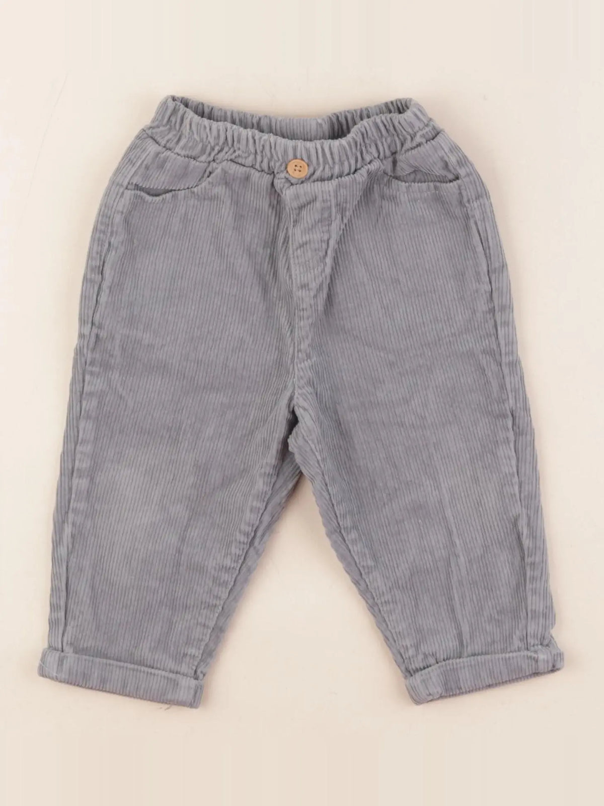 Vertbaudet - pantalon gris - 6/9 mois