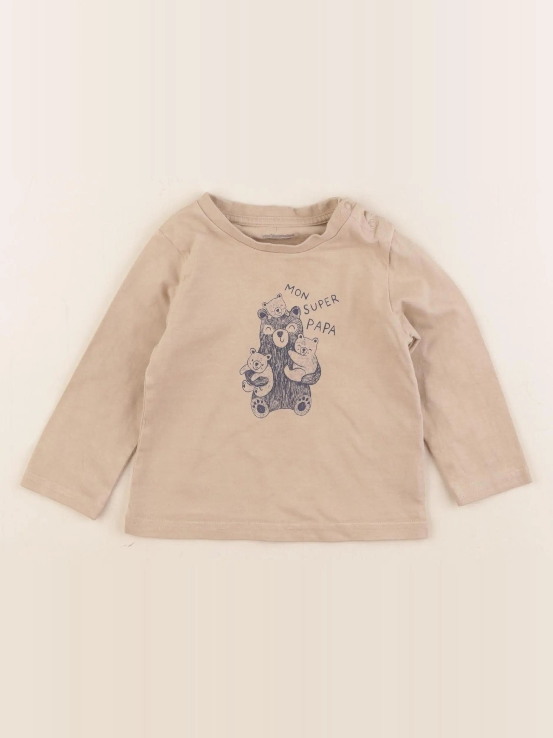 Vertbaudet - tee-shirt marron - 12 mois