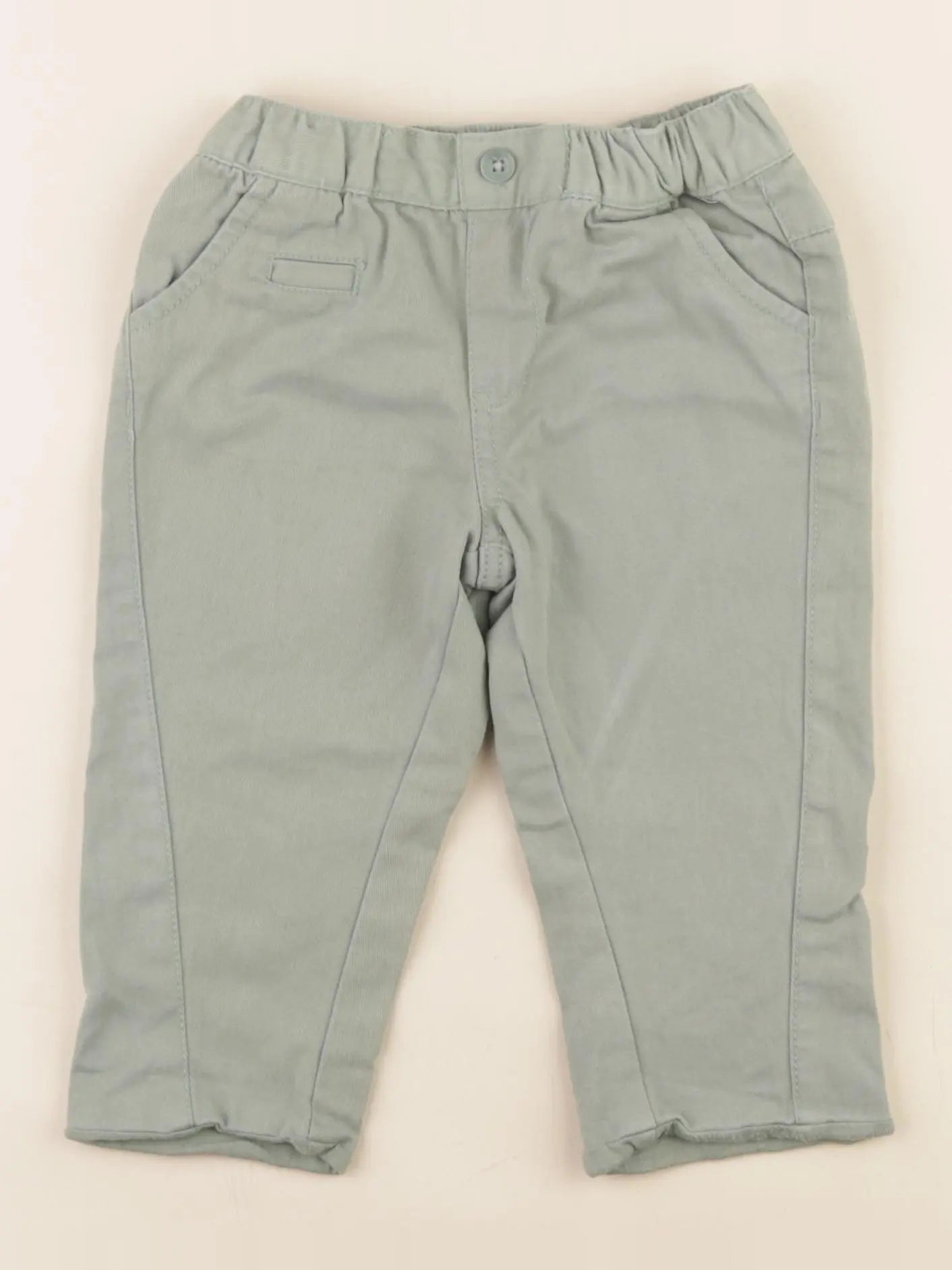 Vertbaudet - pantalon vert - 9 mois