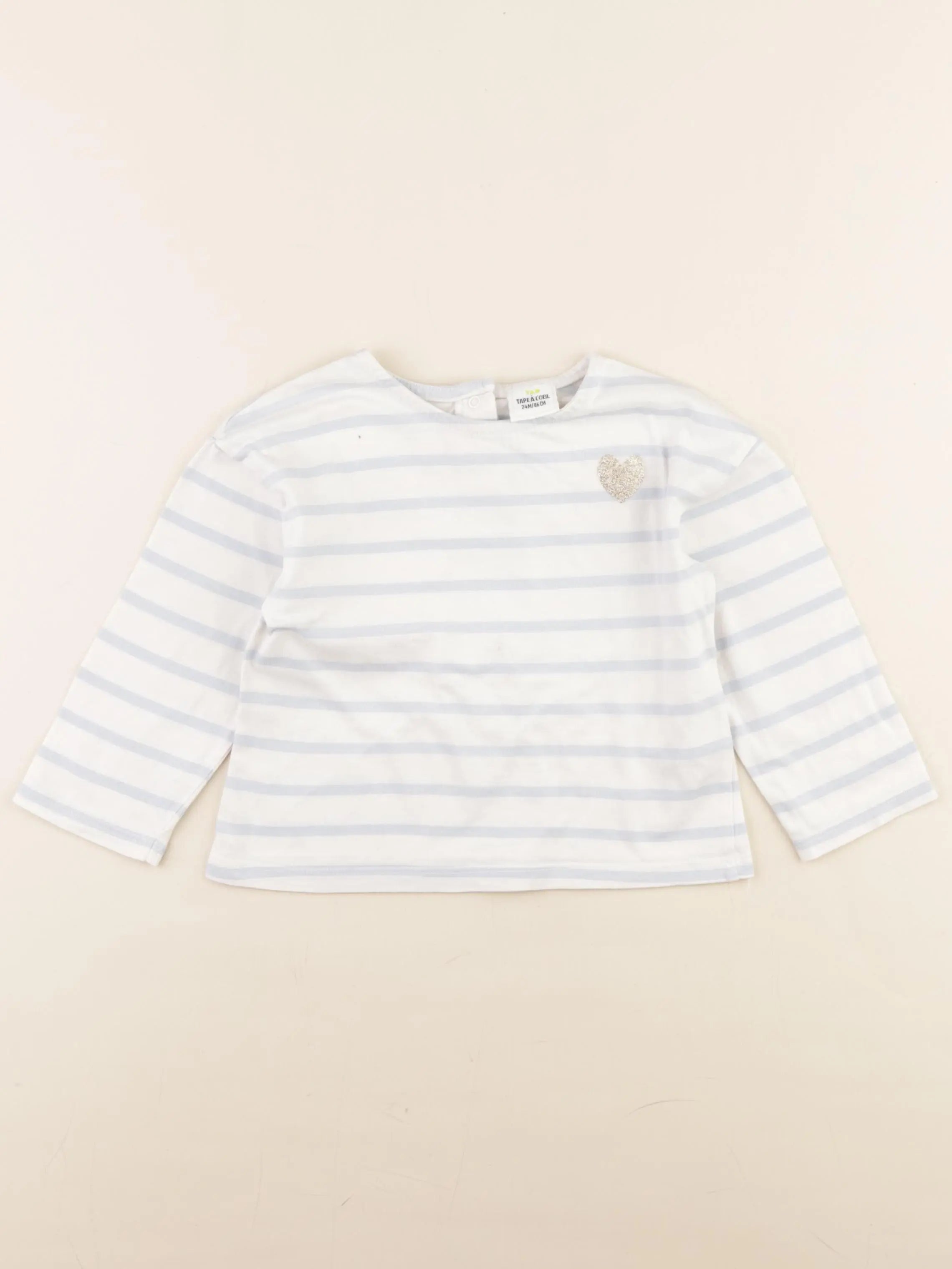 Tape à l'oeil - tee-shirt blanc, bleu - 24 mois