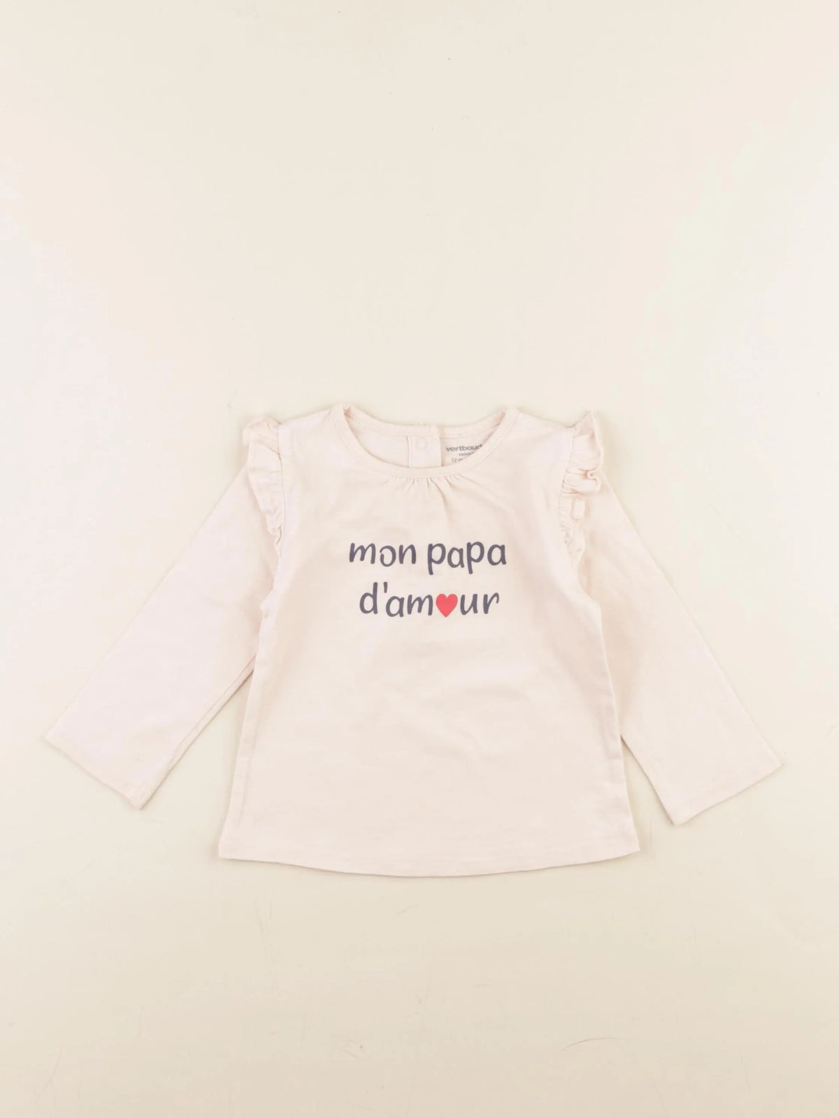 Vertbaudet - tee-shirt rose - 12 mois
