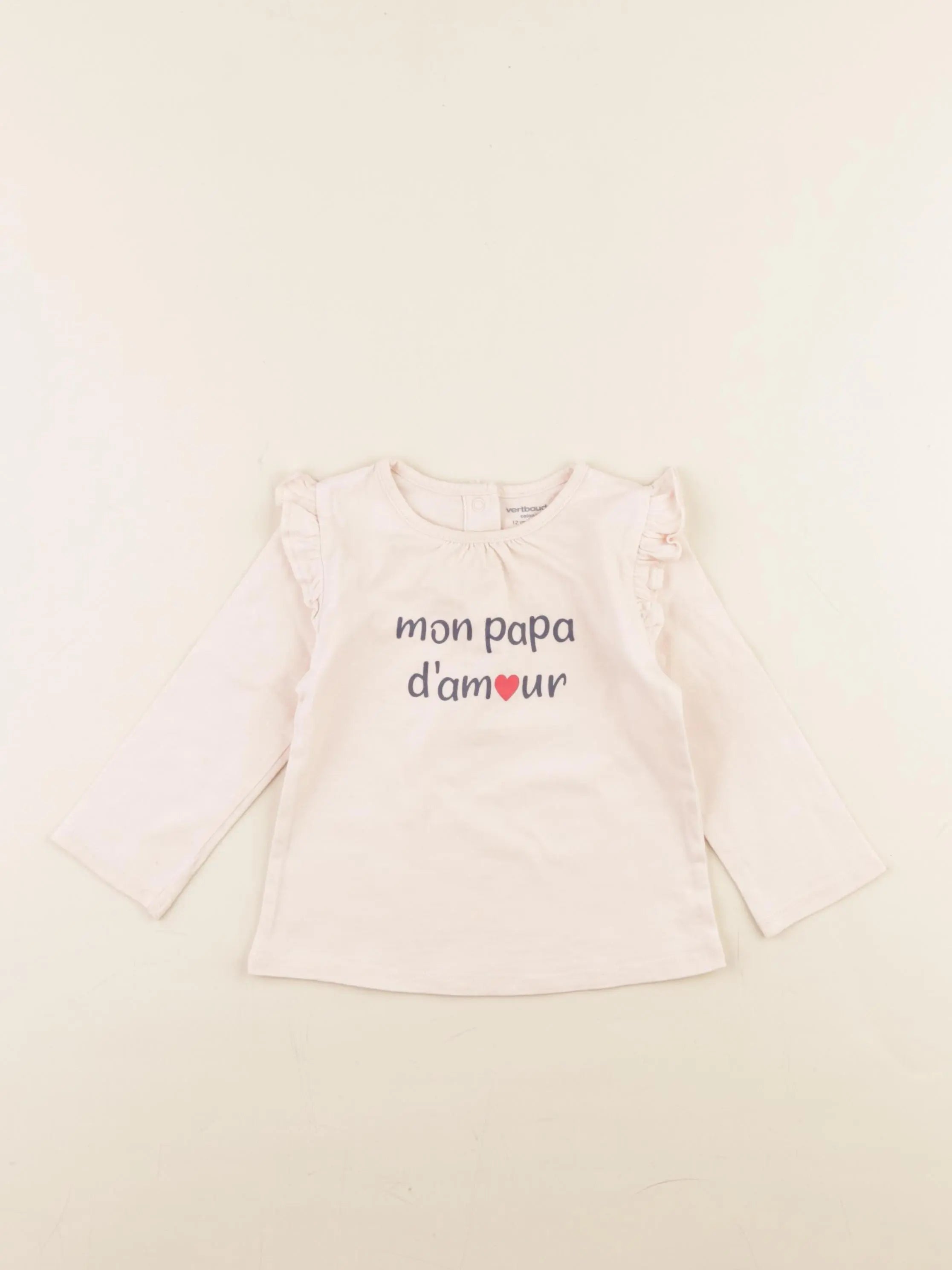 Vertbaudet - tee-shirt rose - 12 mois