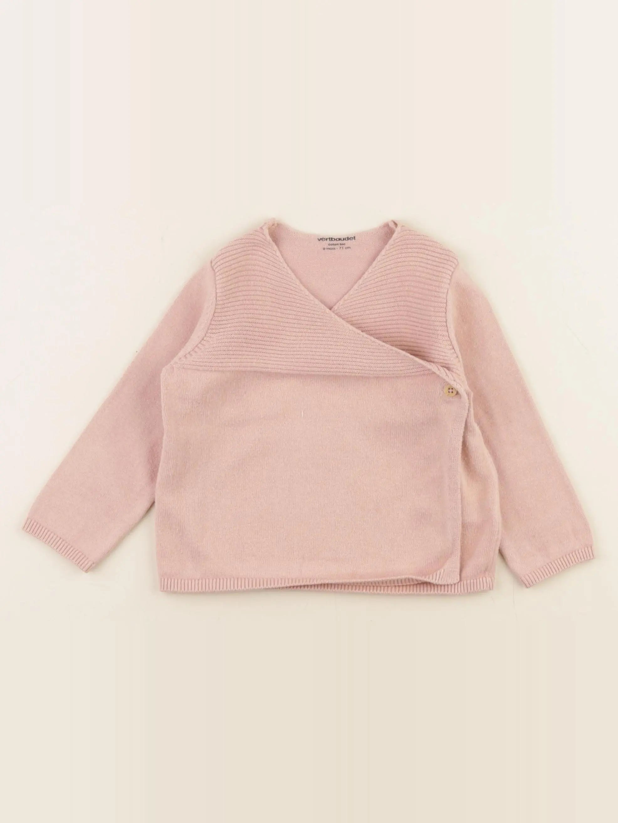 Vertbaudet - gilet rose - 9 mois
