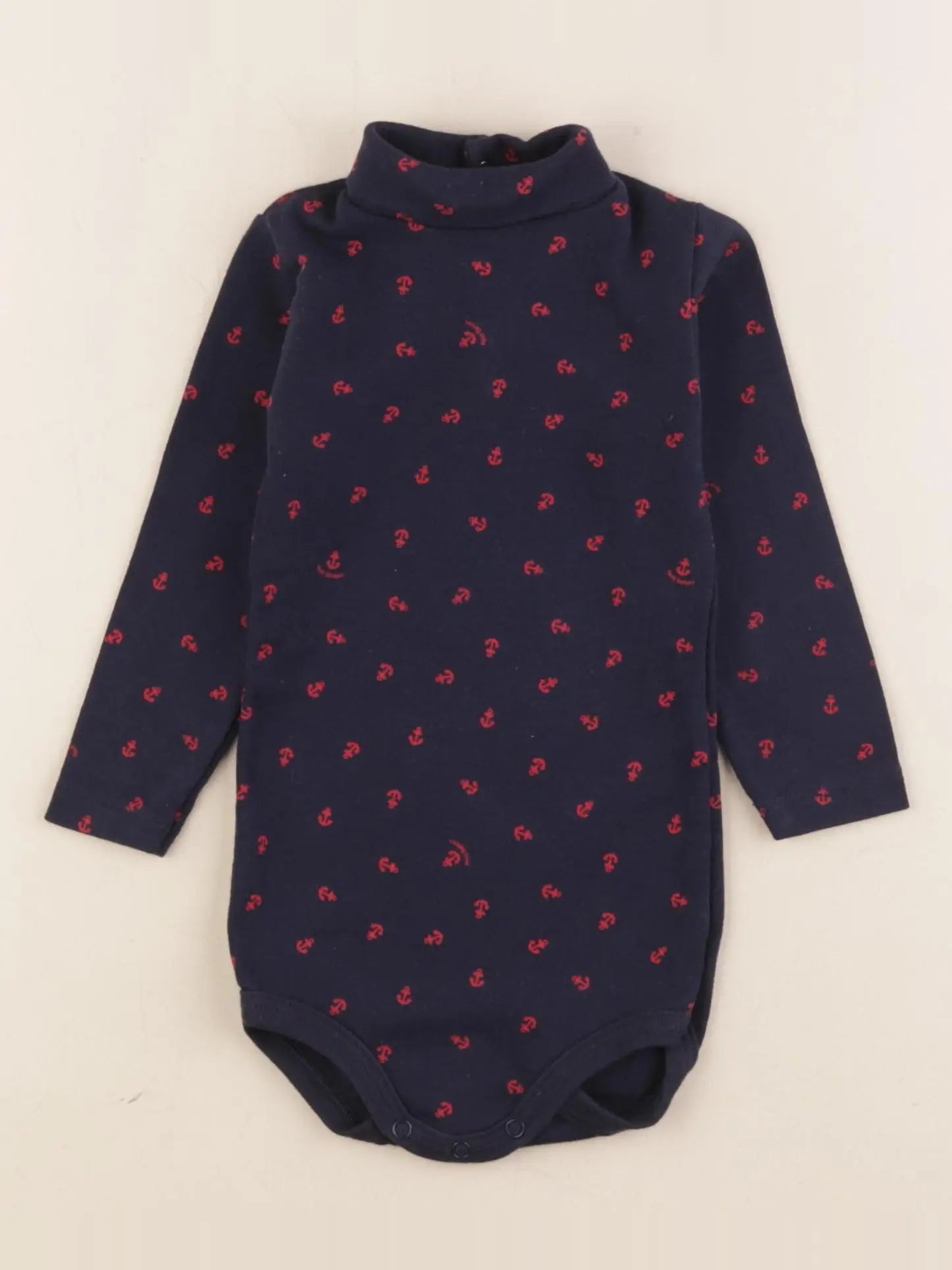 Petit Bateau - body à col bleu - 12 mois