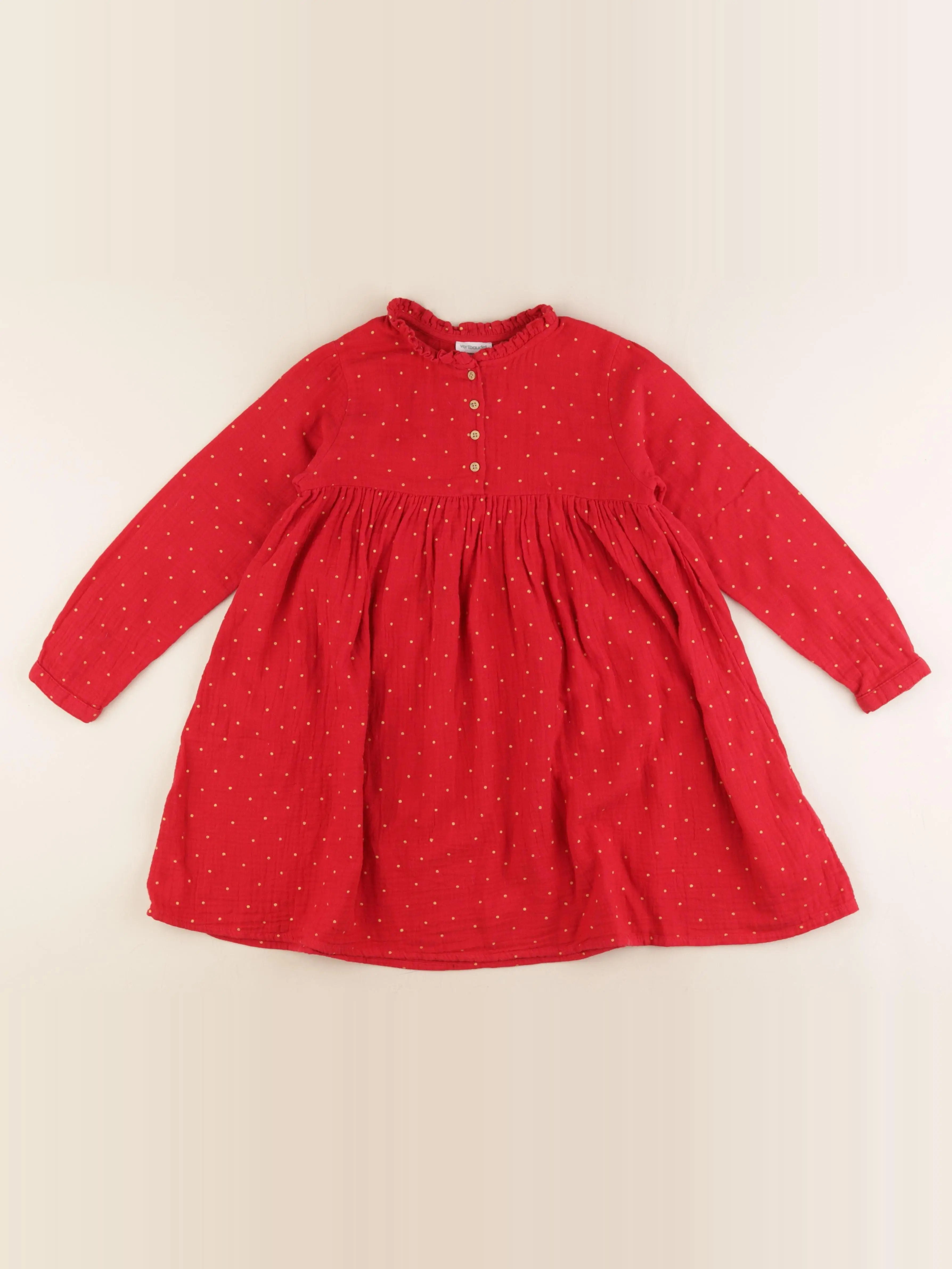 Vertbaudet - robe rouge - 8 ans